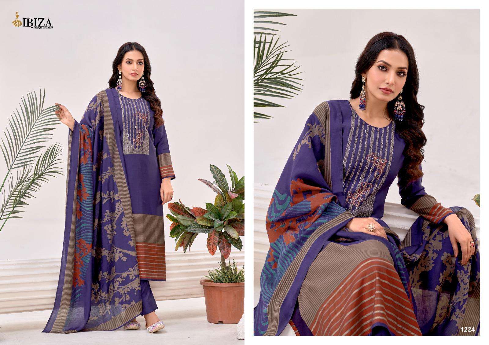 IBIZA FREYA PASHMINA DIGITAL PRINT EMBROIDERY WORK SUIT