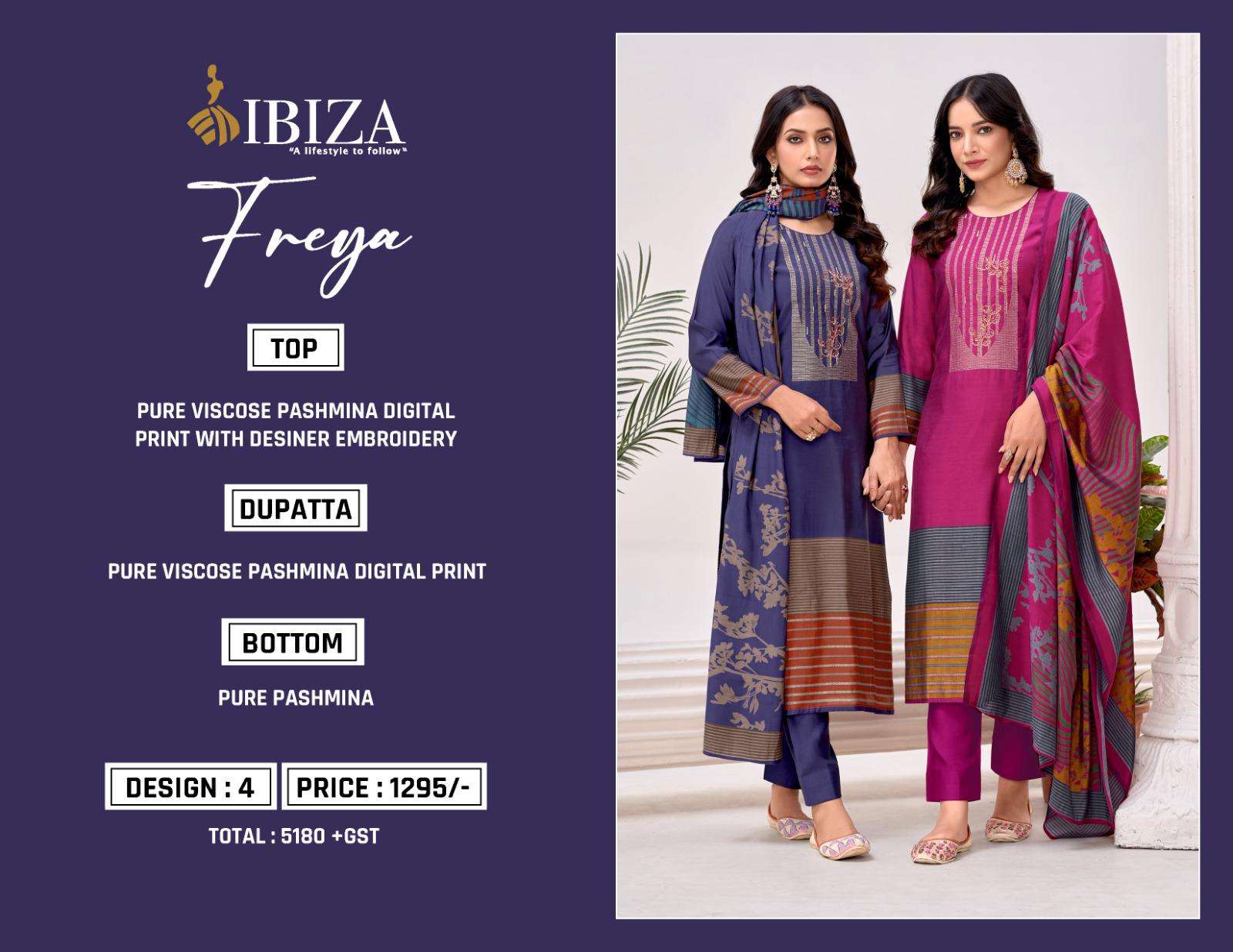 IBIZA FREYA PASHMINA DIGITAL PRINT EMBROIDERY WORK SUIT