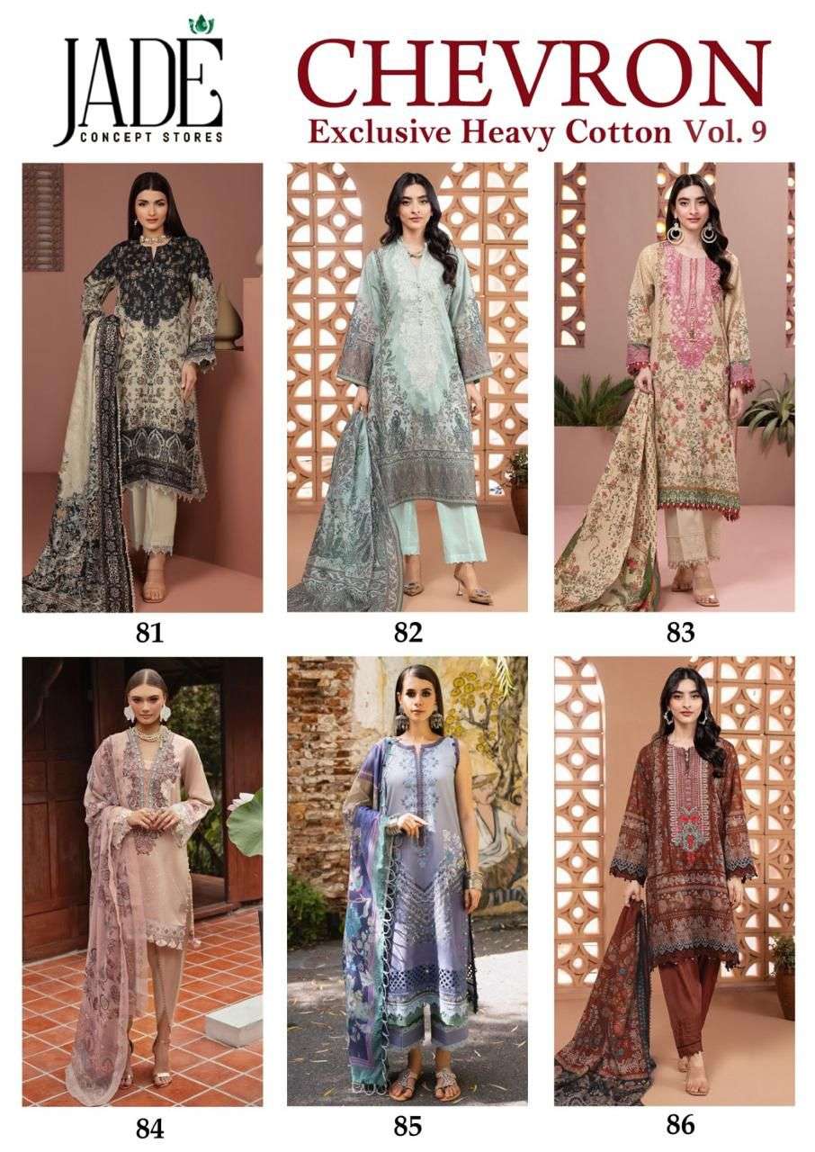 JADE CHEVRON EXCLUSIVE HEAVY COTTON VOL 9 LAWN COTTON DIGITAL PRINT SUIT