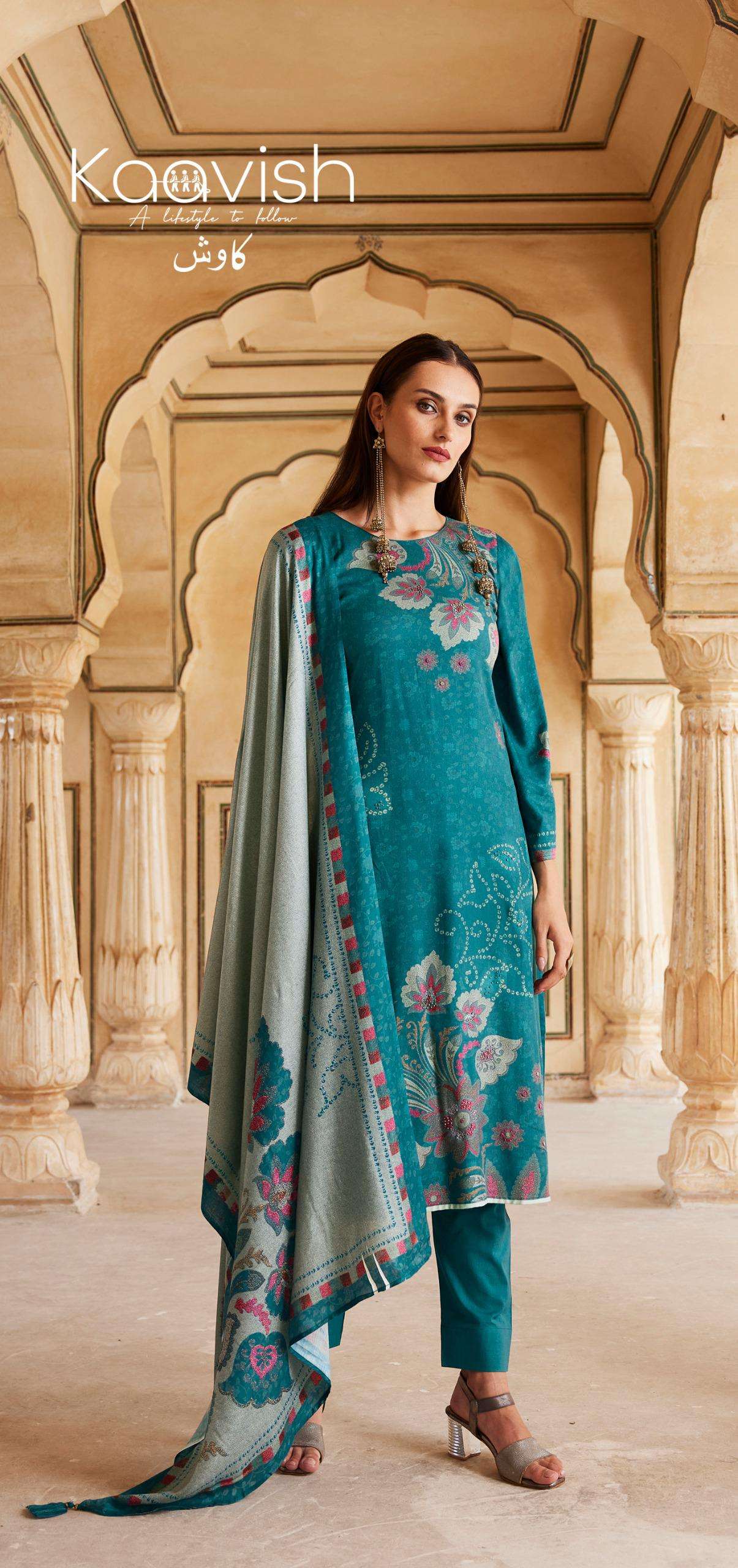 KAAVISH RIWAAZ PASHMINA DIGITAL PRINT WITH FANCY WORK SUIT