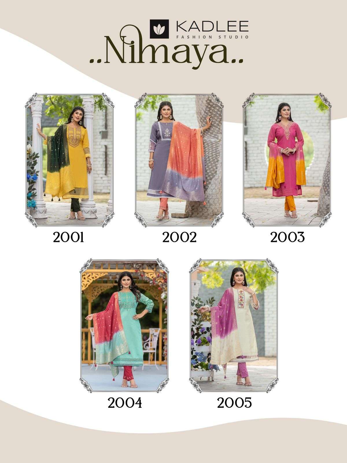 KADLEE FASHION NIMAYA FANCY DESIGNER WORK LADIES KURTI COMBO SET 