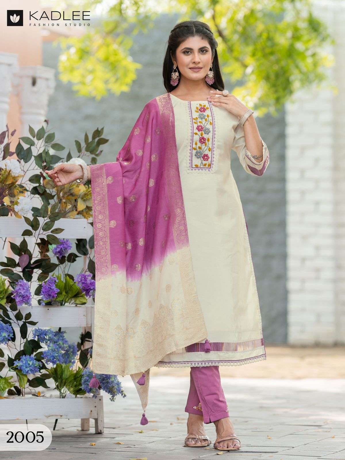 KADLEE FASHION NIMAYA FANCY DESIGNER WORK LADIES KURTI COMBO SET 