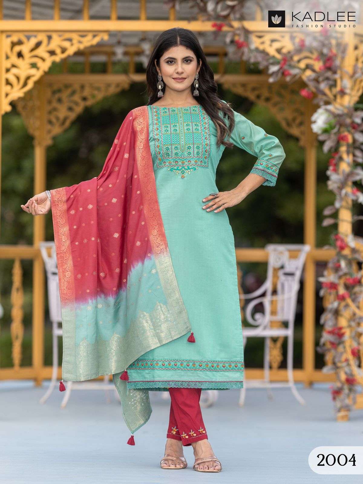KADLEE FASHION NIMAYA FANCY DESIGNER WORK LADIES KURTI COMBO SET 