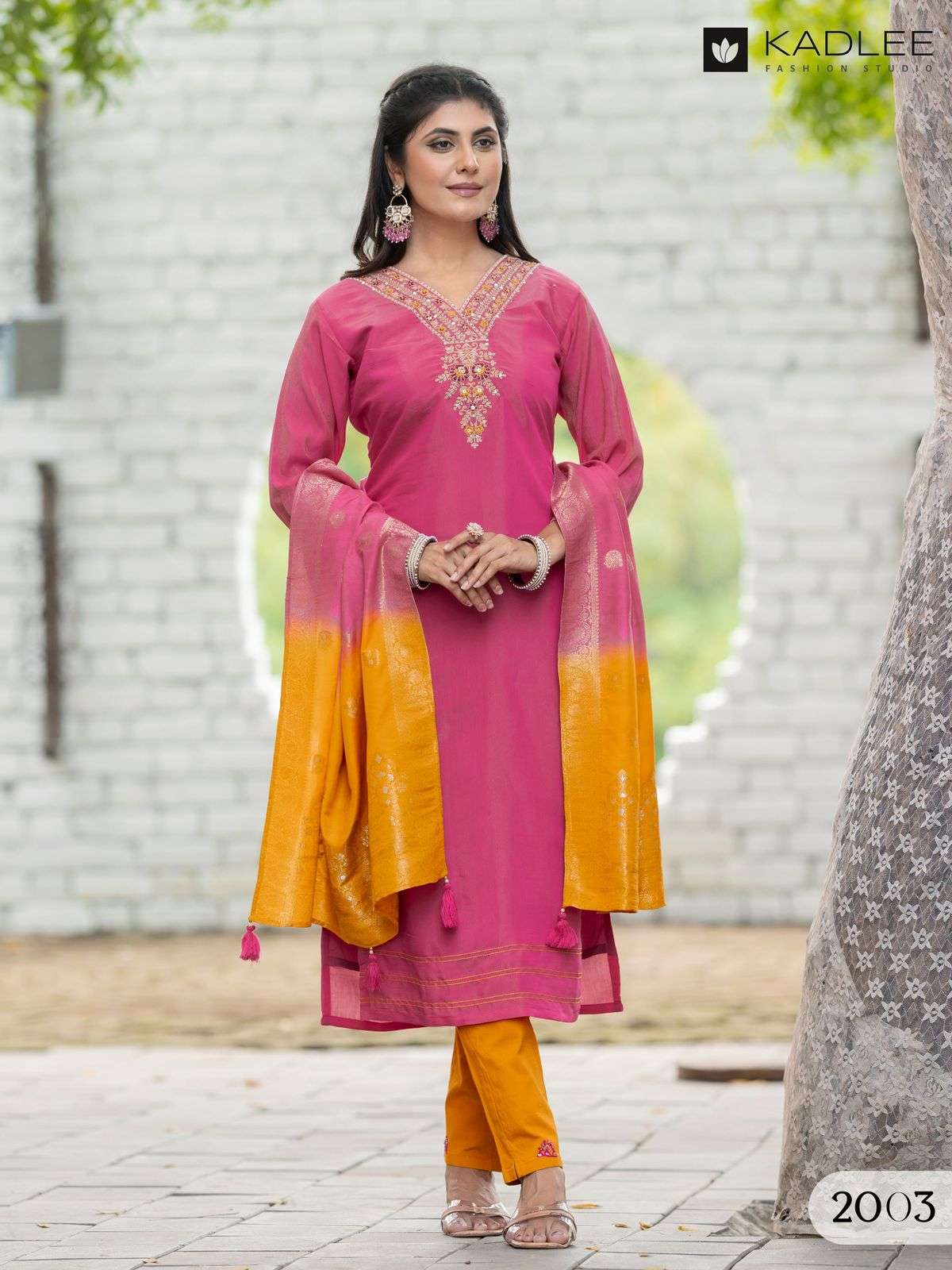 KADLEE FASHION NIMAYA FANCY DESIGNER WORK LADIES KURTI COMBO SET 
