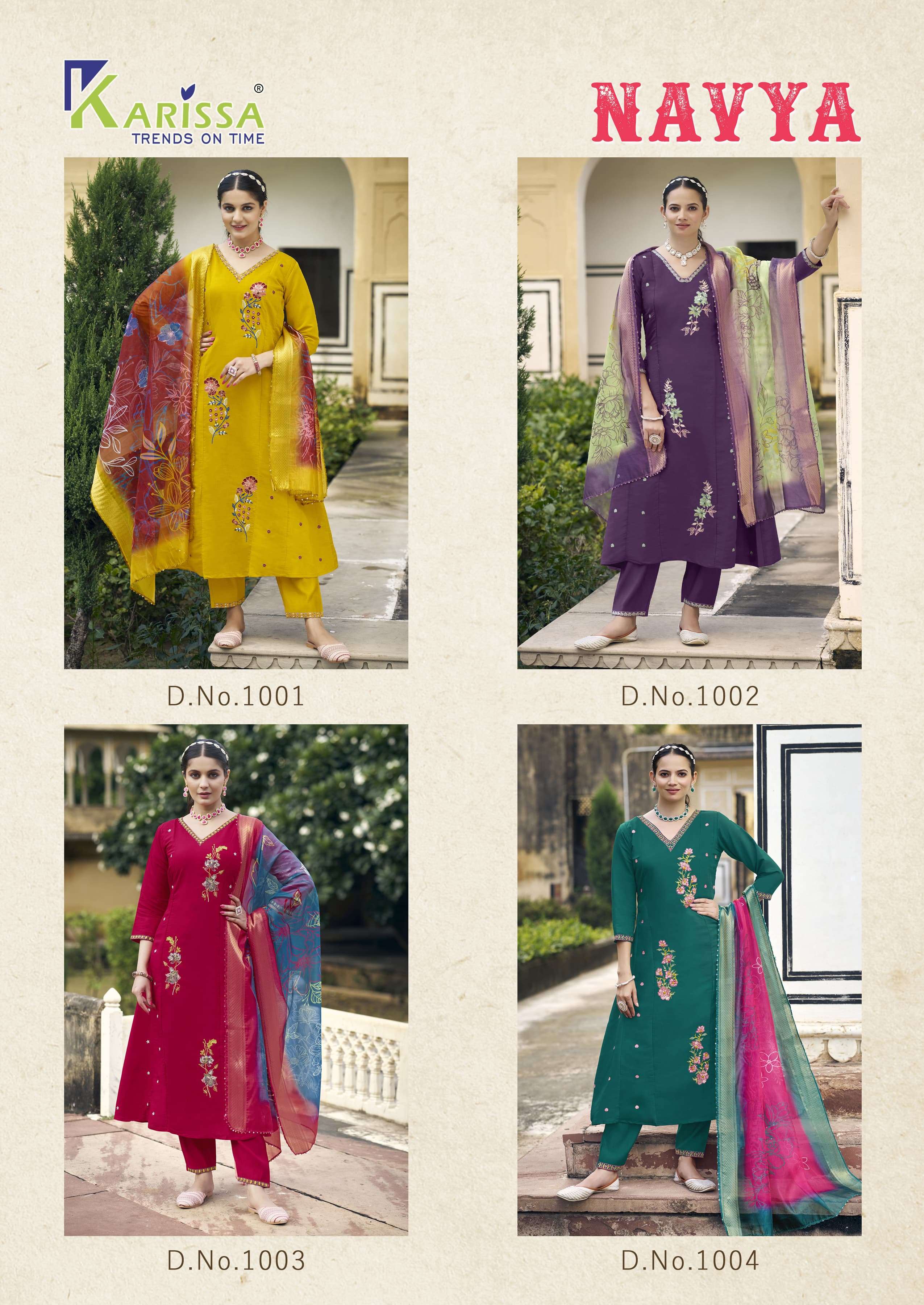 KARISSA NAVYA VISCOSE FANCY DESIGNER WORK KURTI COMBO SET