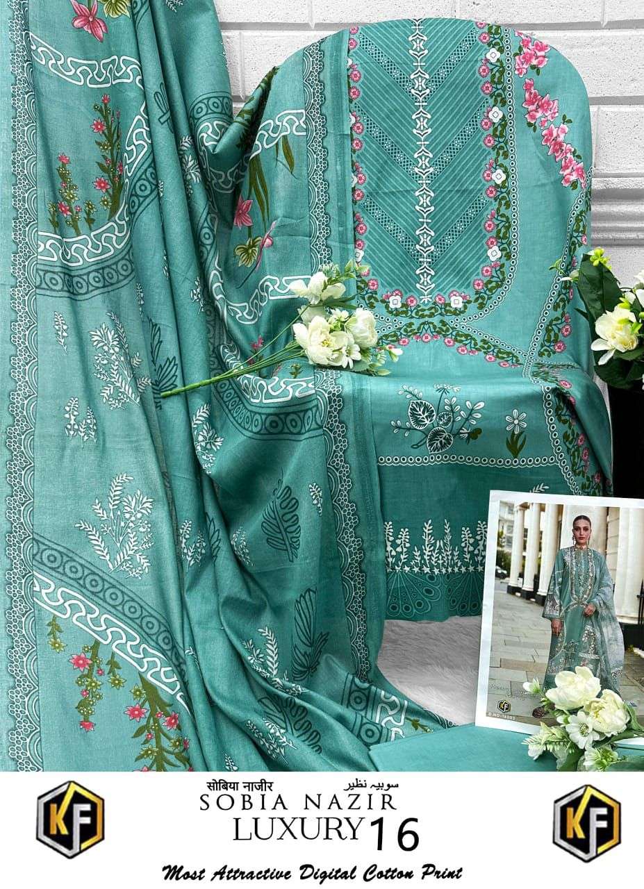 KEVAL FAB SOBIA NAZIR VOL 16 COTTON DIGITAL PRINT SUIT