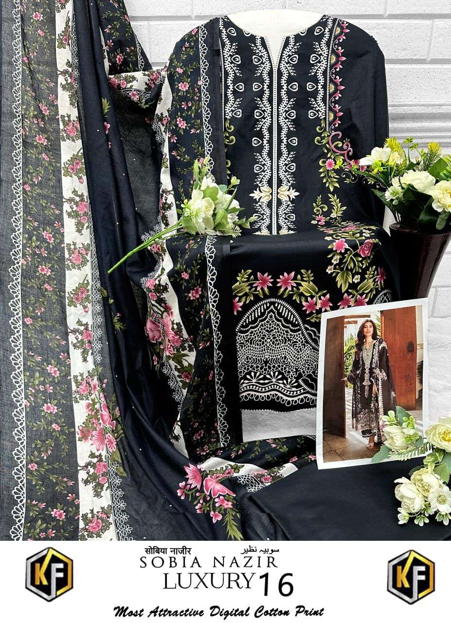 KEVAL FAB SOBIA NAZIR VOL 16 COTTON DIGITAL PRINT SUIT
