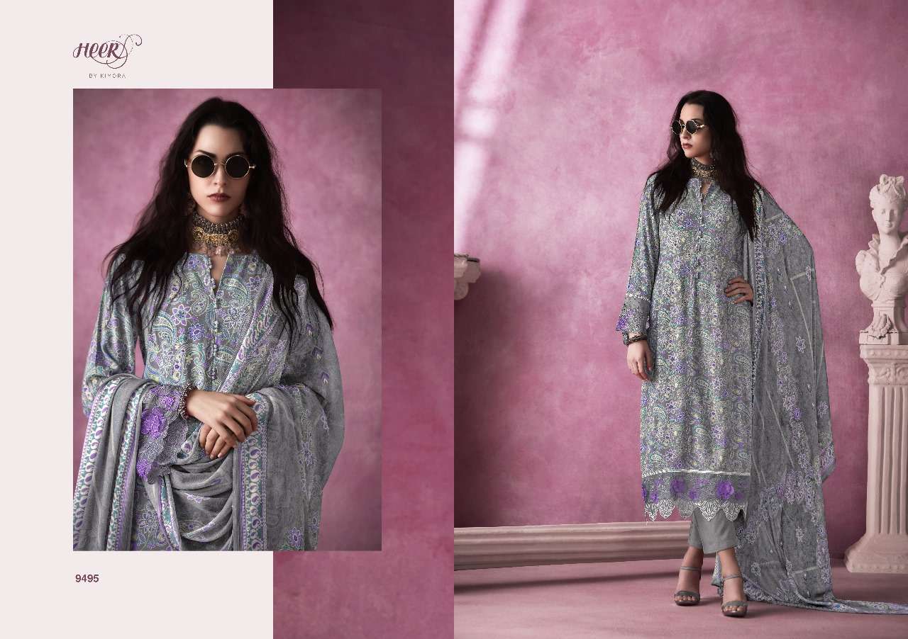 KIMORA FASHION HEER STAR PASHMINA DIGITAL PRINT WITH DESIGNER WORK SUIT