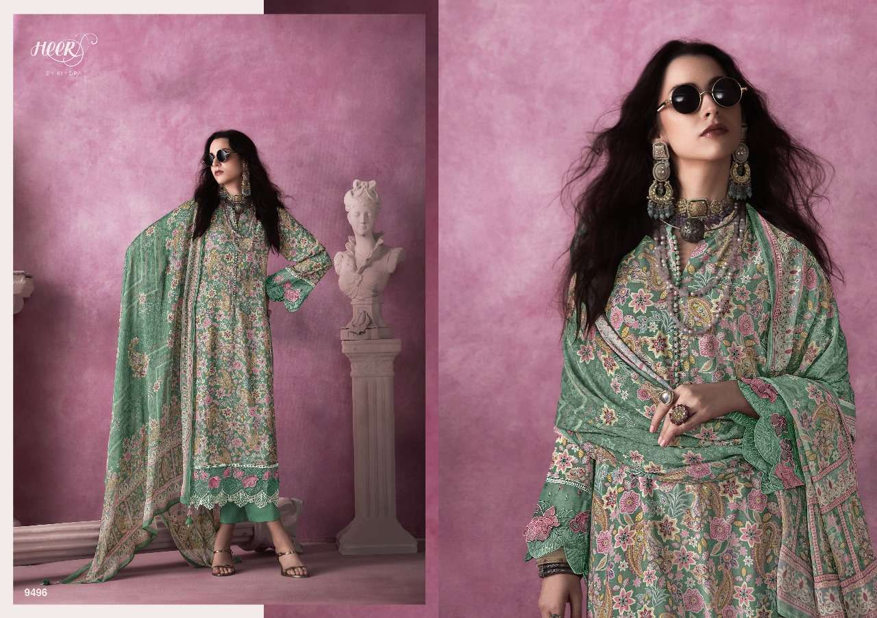 KIMORA FASHION HEER STAR PASHMINA DIGITAL PRINT WITH DESIGNER WORK SUIT