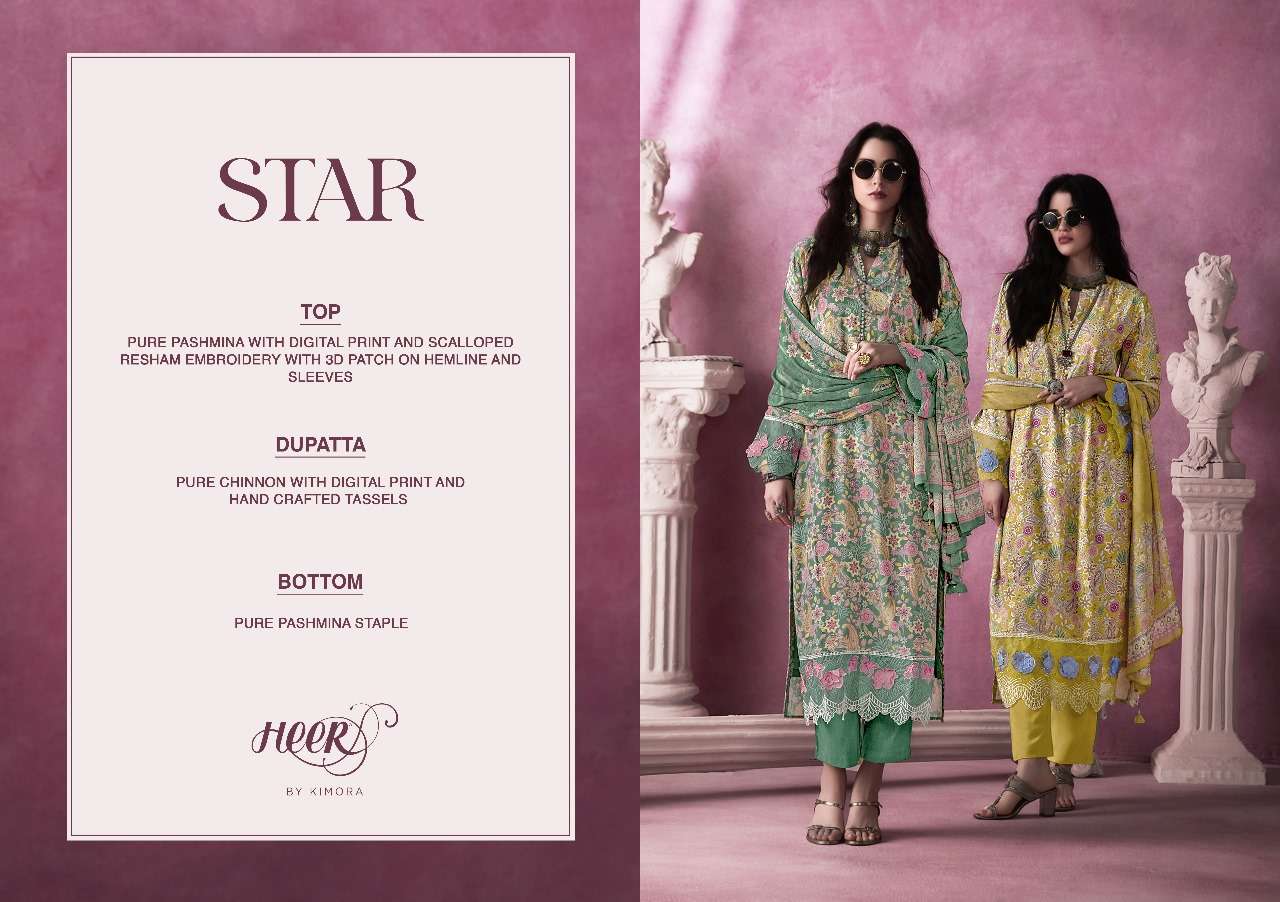 KIMORA FASHION HEER STAR PASHMINA DIGITAL PRINT WITH DESIGNER WORK SUIT