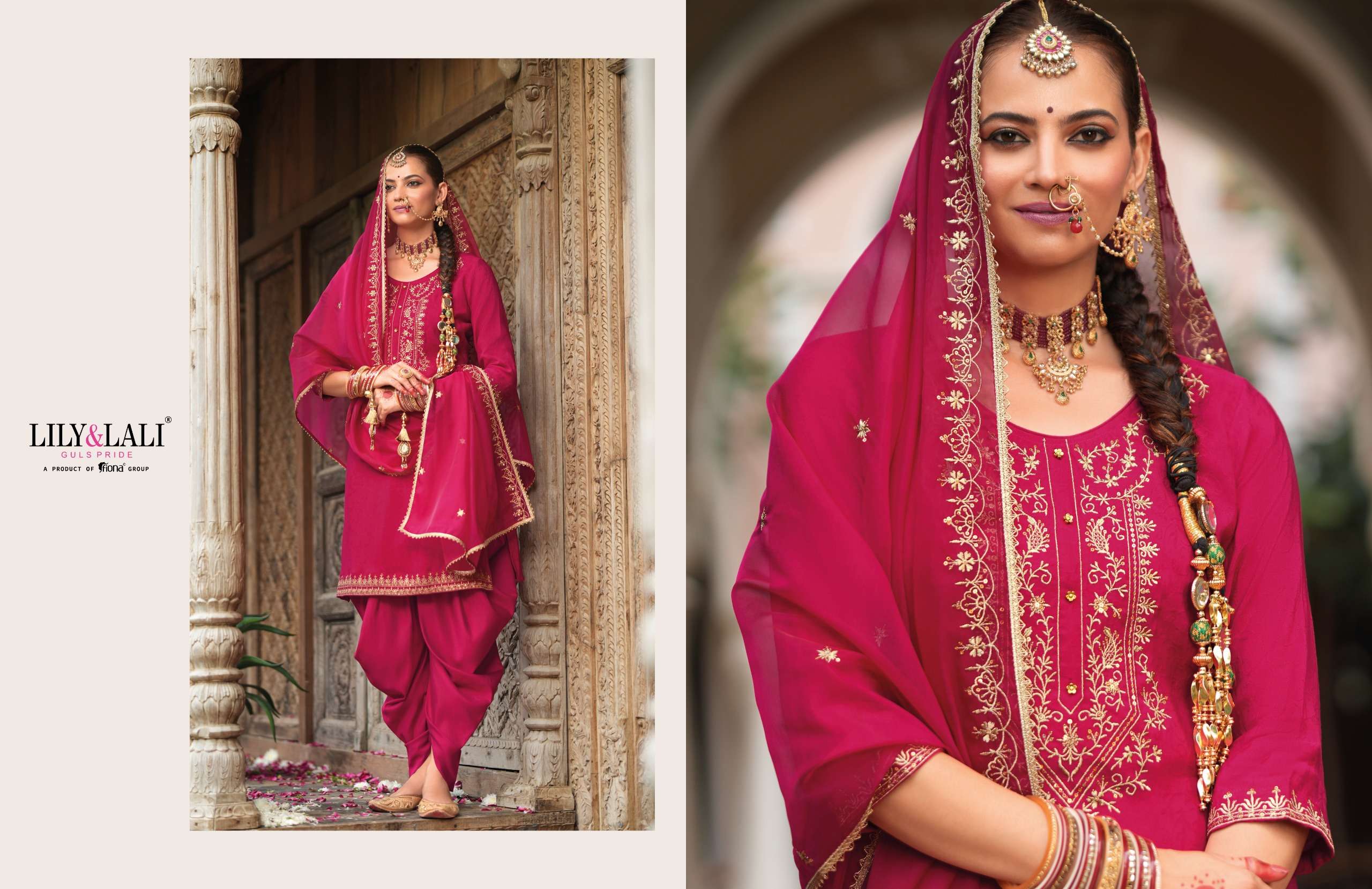 LILY AND LALI REAL TULIP VISCOSE JACQUARD DESIGNER FESTIVE WEAR SUIT