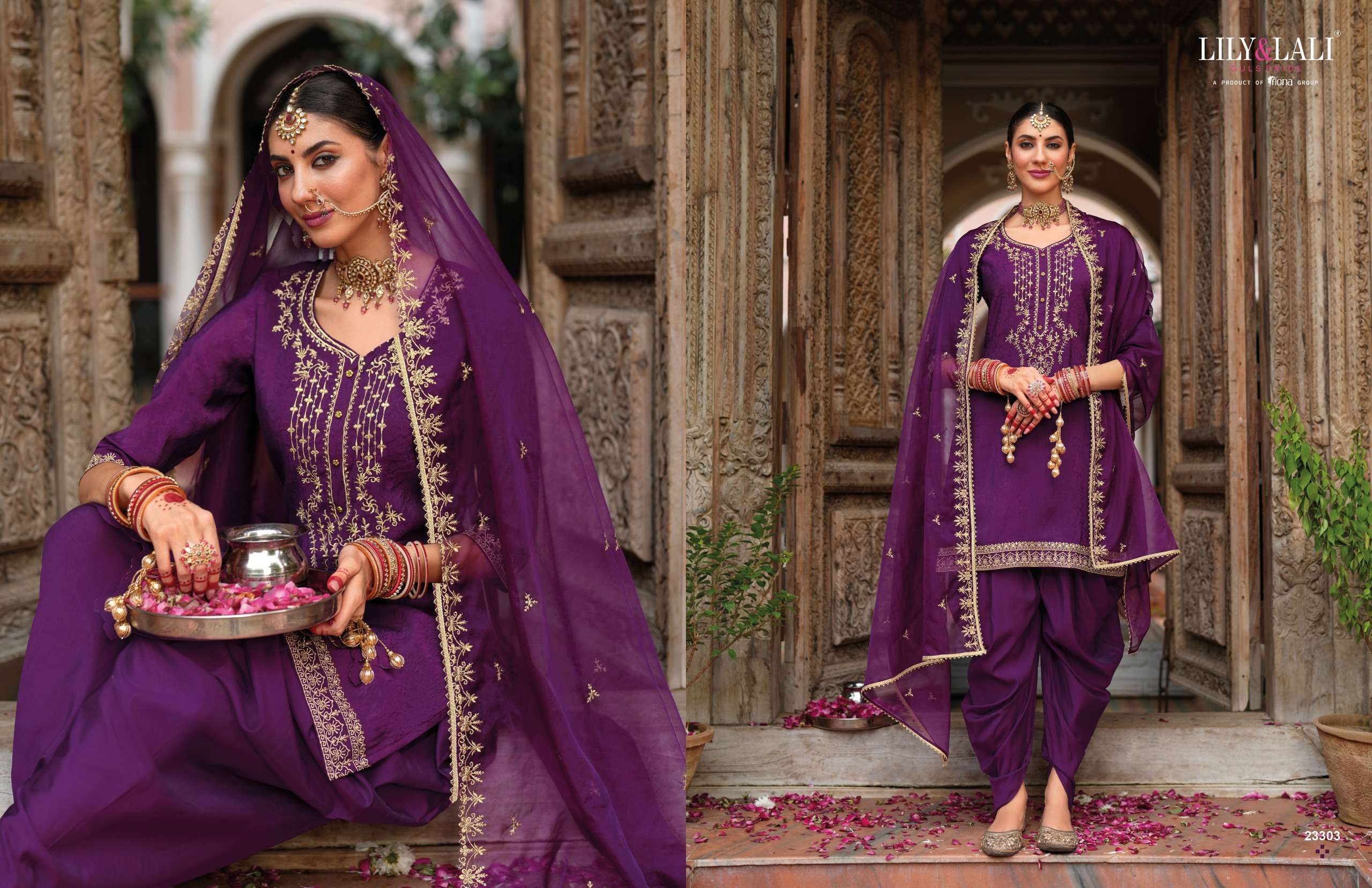 LILY AND LALI REAL TULIP VISCOSE JACQUARD DESIGNER FESTIVE WEAR SUIT