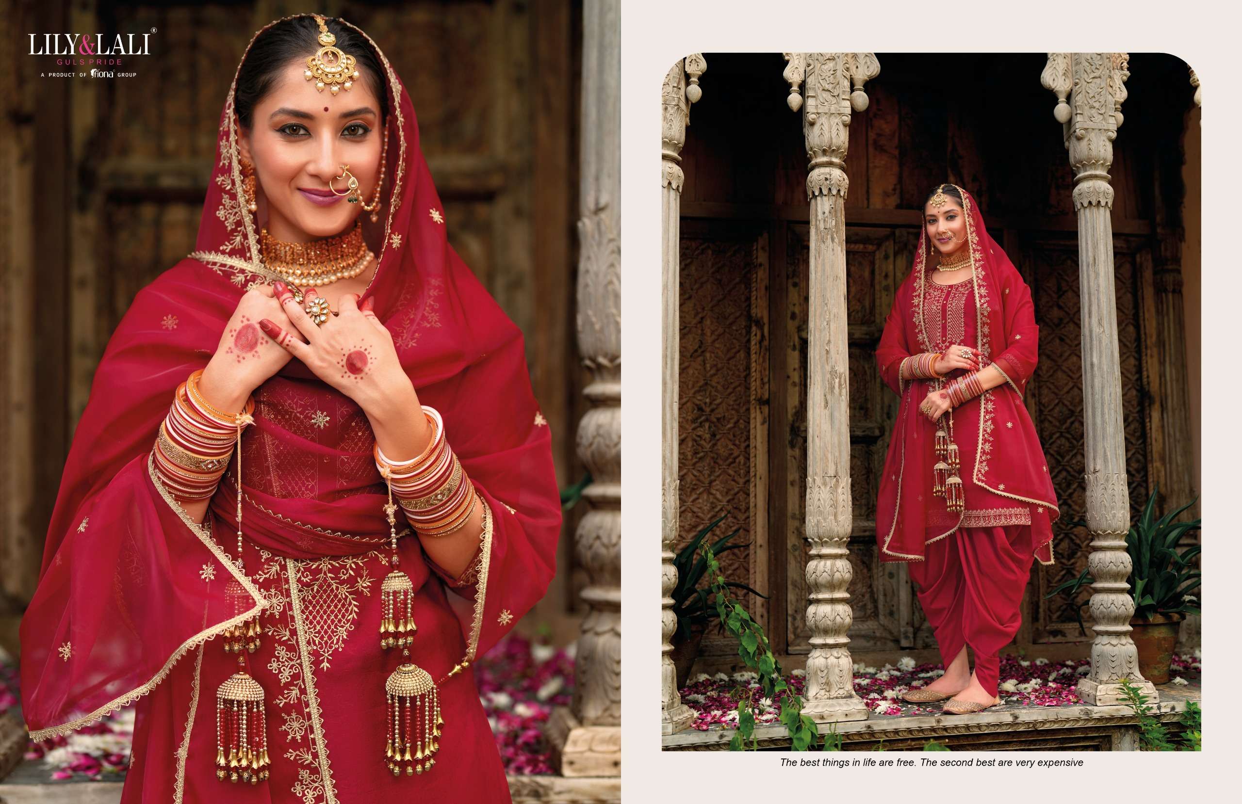 LILY AND LALI REAL TULIP VISCOSE JACQUARD DESIGNER FESTIVE WEAR SUIT