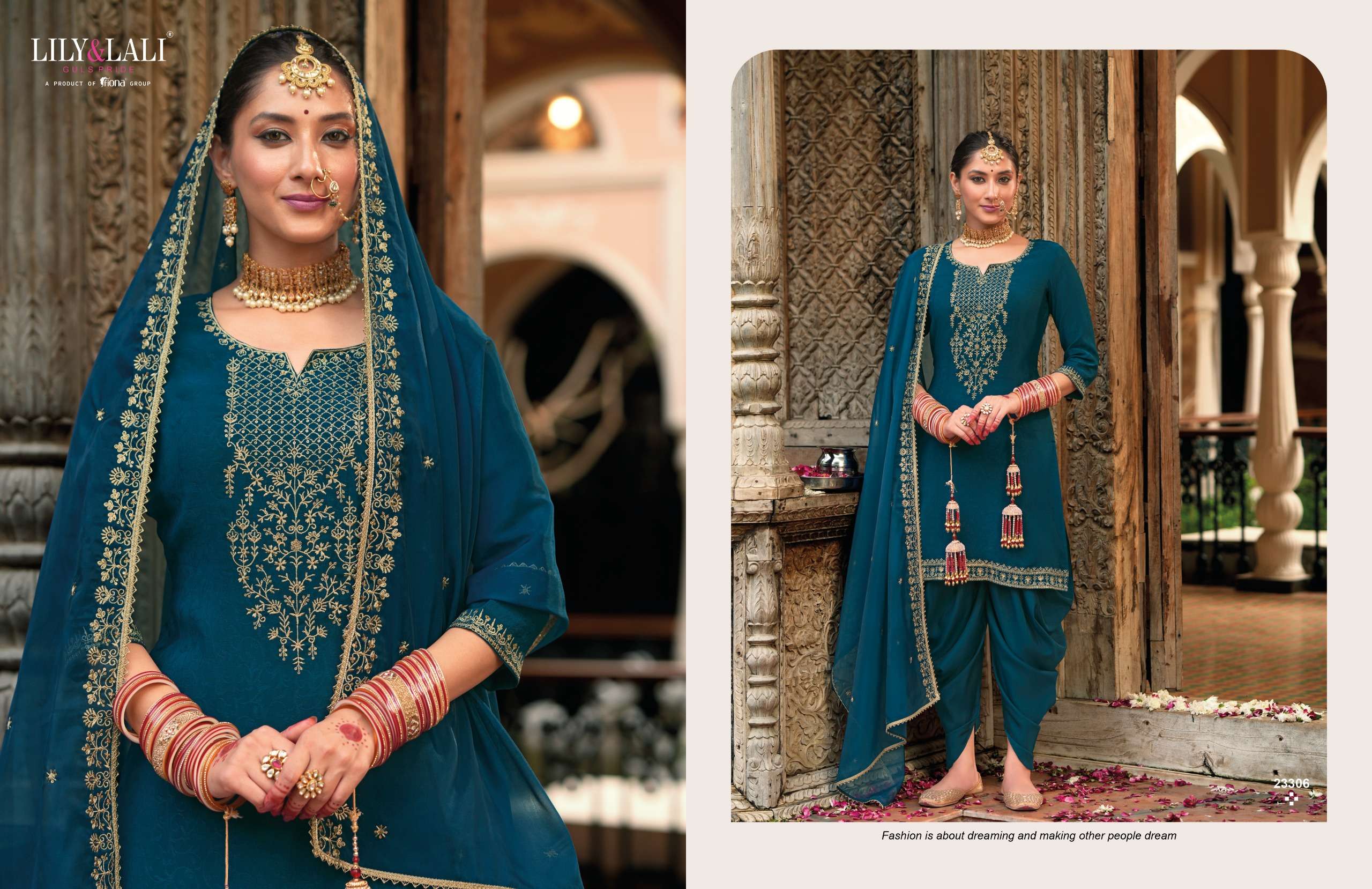 LILY AND LALI REAL TULIP VISCOSE JACQUARD DESIGNER FESTIVE WEAR SUIT