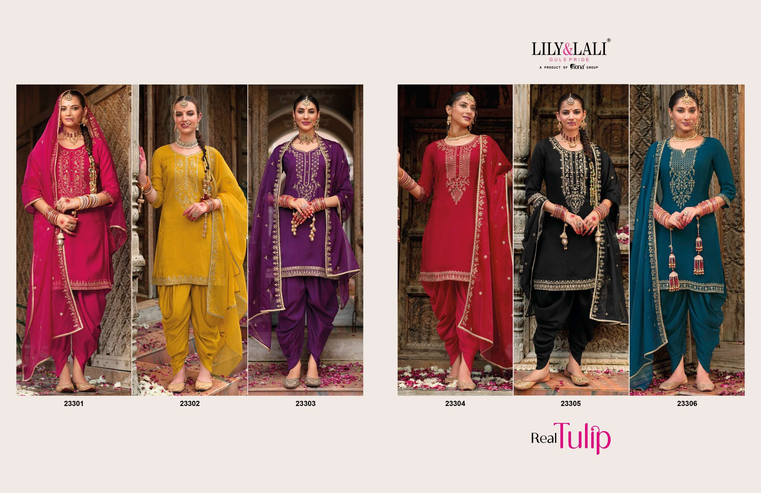 LILY AND LALI REAL TULIP VISCOSE JACQUARD DESIGNER FESTIVE WEAR SUIT