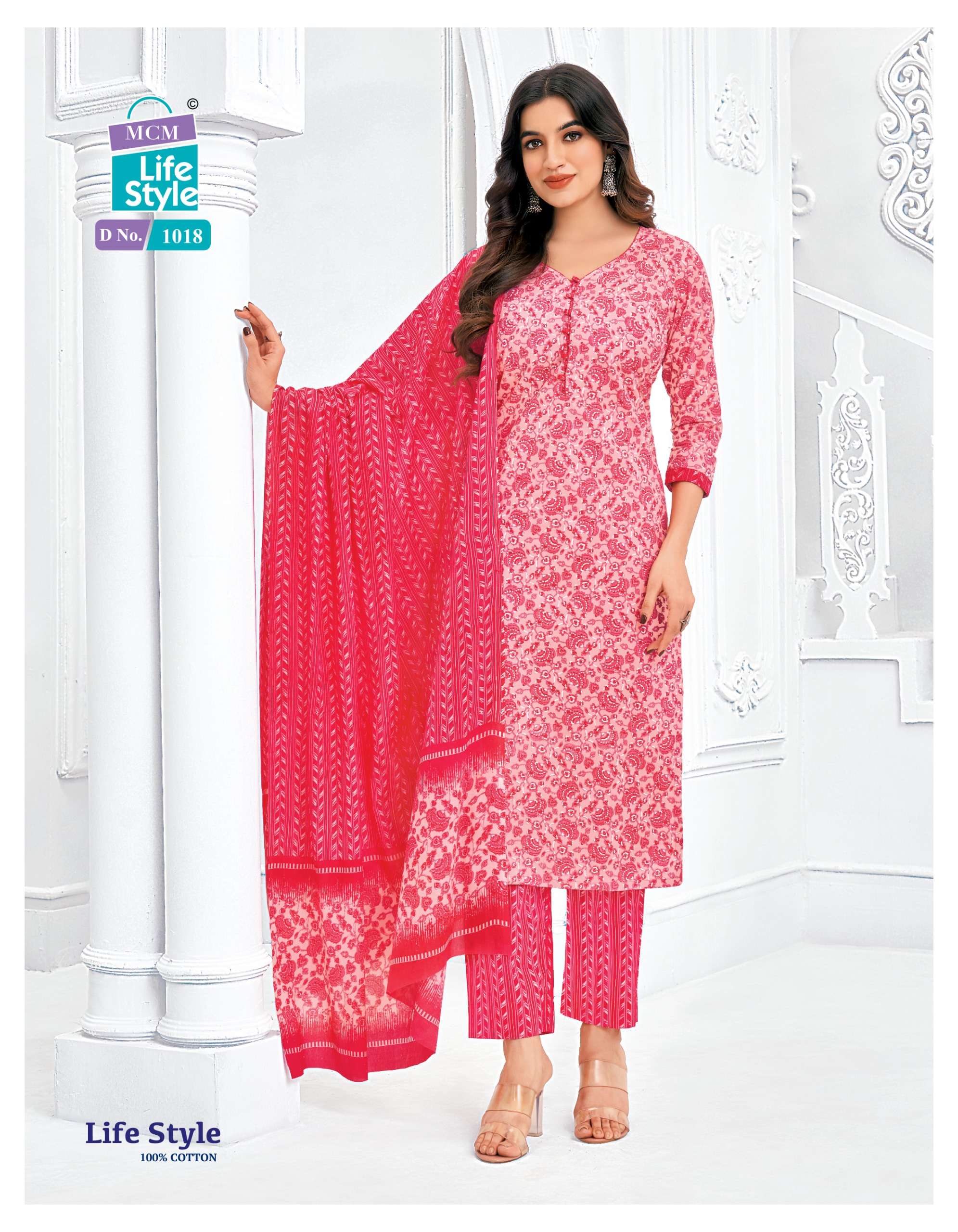 MCM LIFESTYLE VOL 10 COTTON PRINT LADIES KURTI COMBO SET 