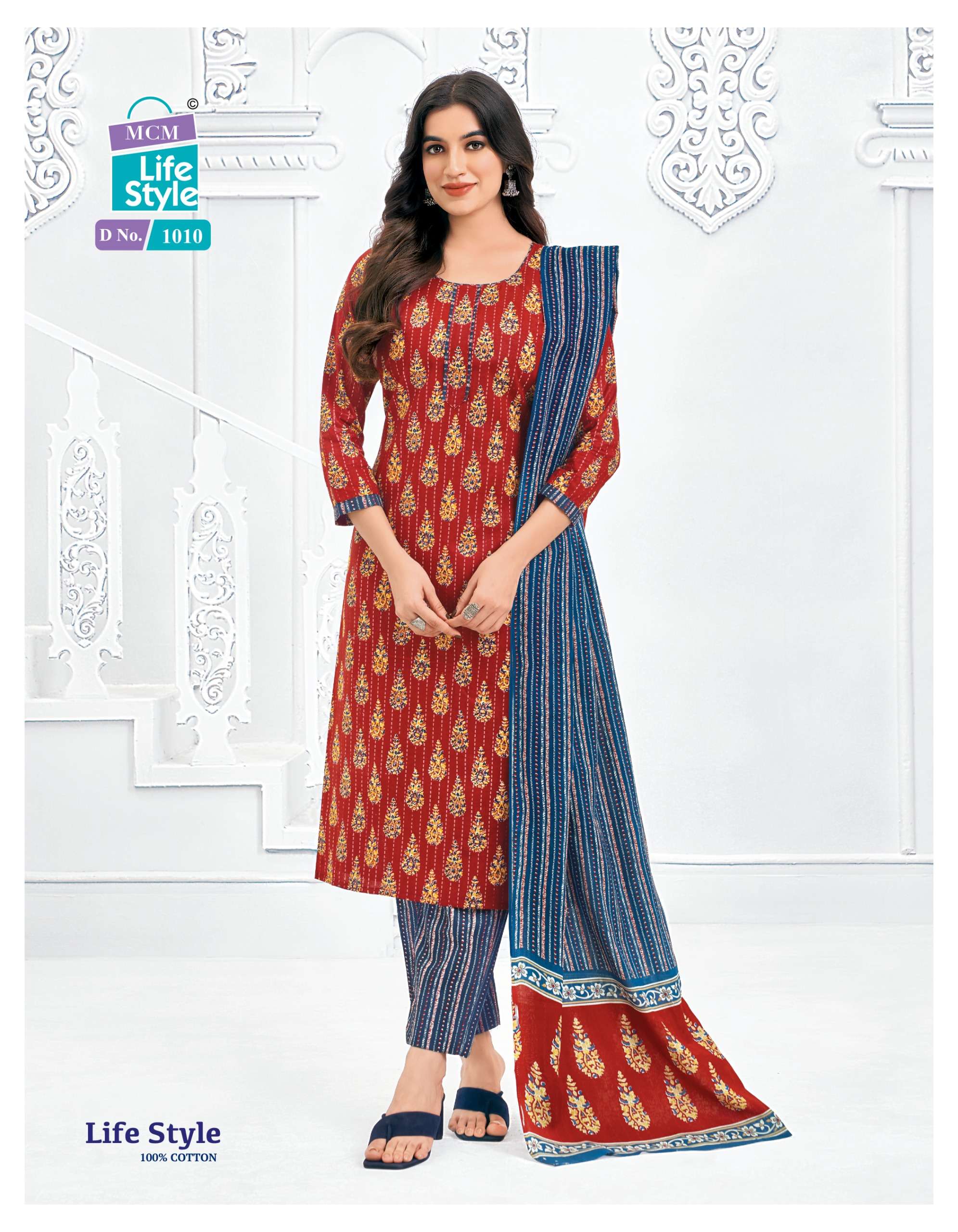 MCM LIFESTYLE VOL 10 COTTON PRINT LADIES KURTI COMBO SET 