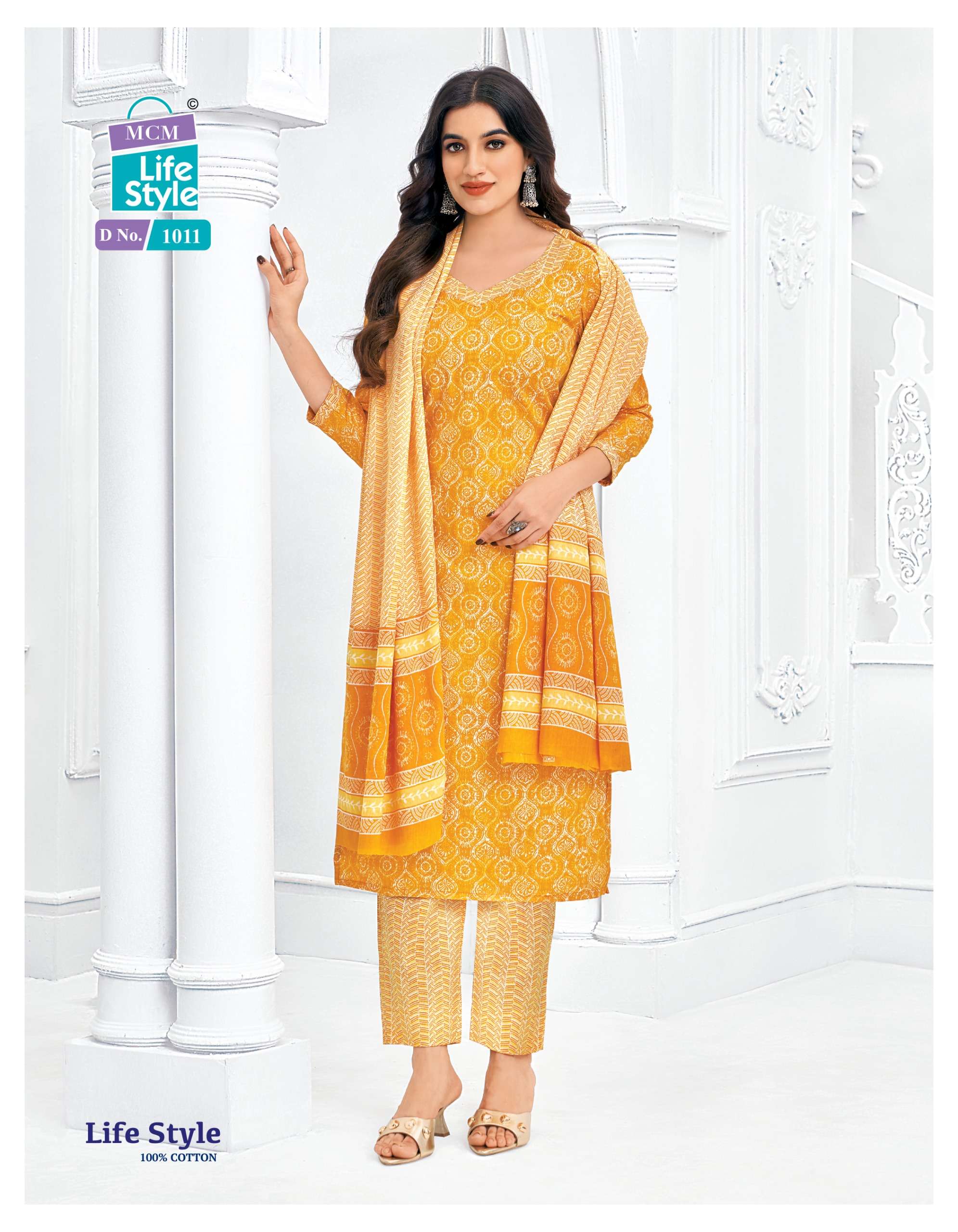 MCM LIFESTYLE VOL 10 COTTON PRINT LADIES KURTI COMBO SET 