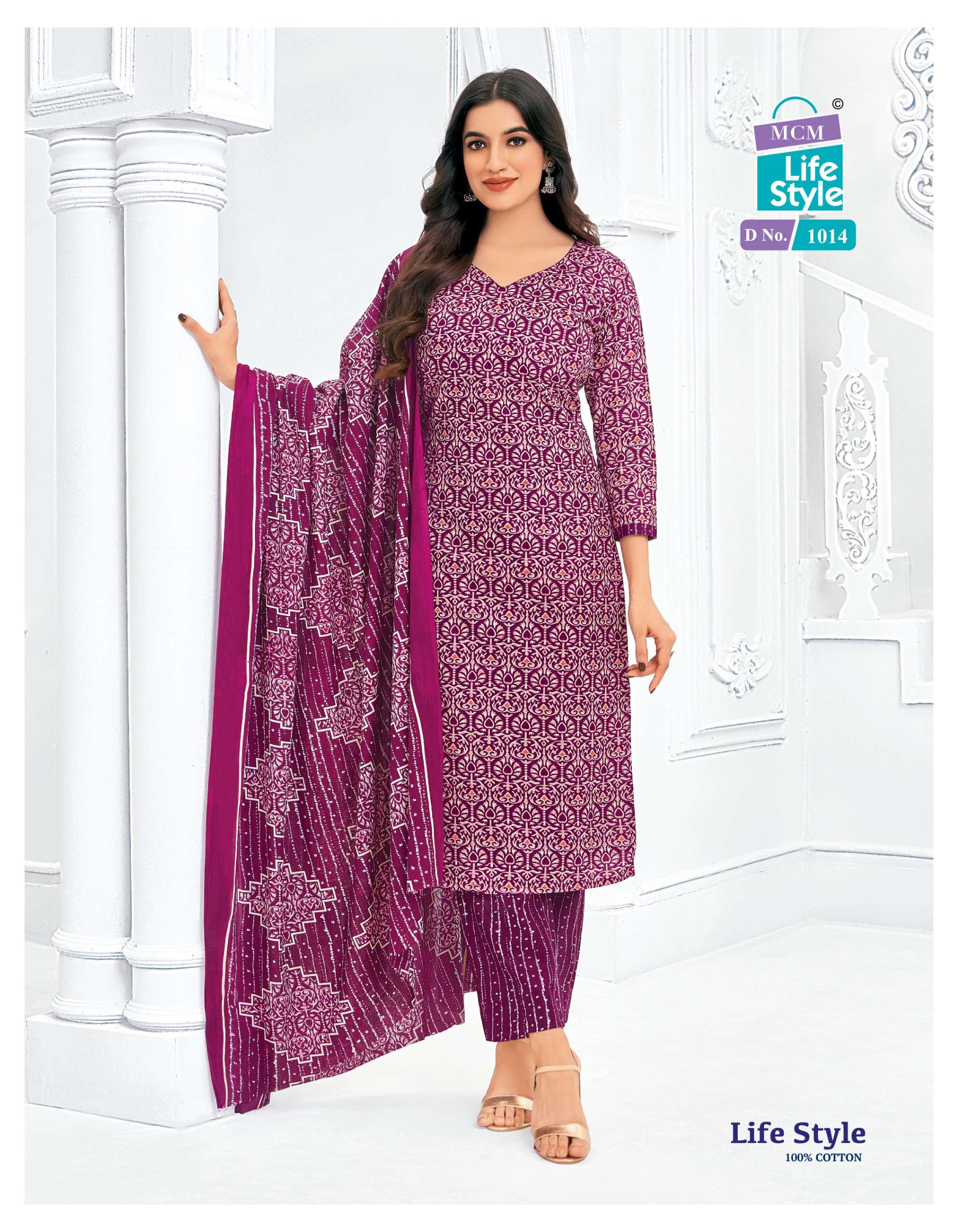 MCM LIFESTYLE VOL 10 COTTON PRINT LADIES KURTI COMBO SET 
