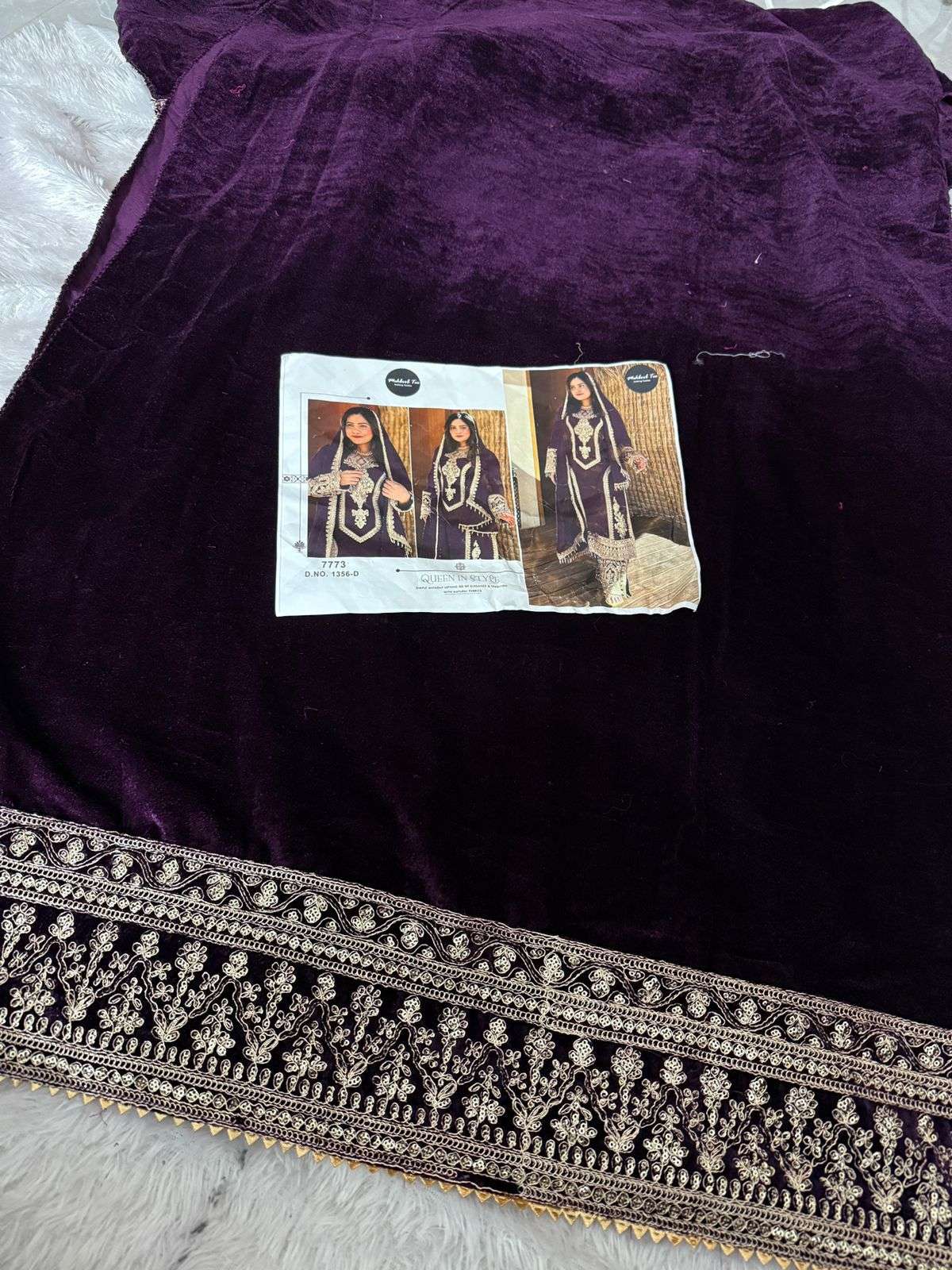 MEHBBOB TEX D NO 1356 VELVET WITH HEAVY EMBROIDERED SUIT
