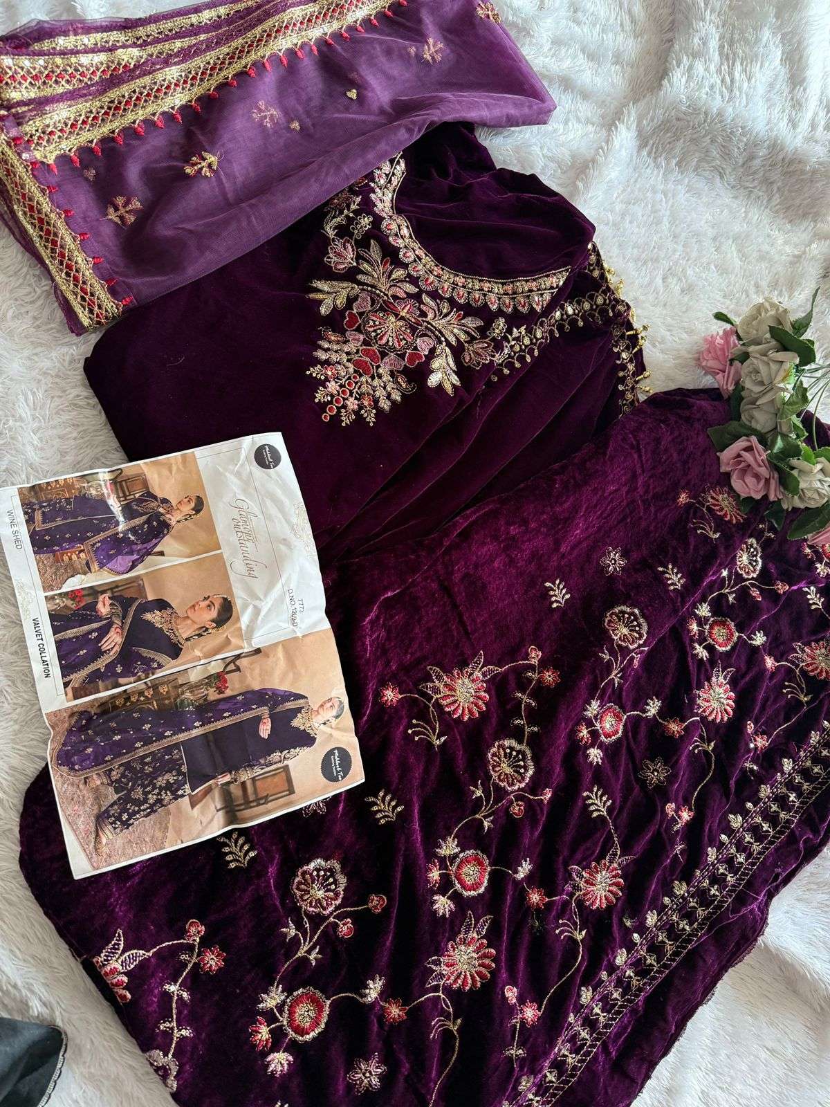 MEHBOOB TEX DESIGN NO - 1209 BEAUTIFUL DESIGN EMBROIDERY WORK SALWAR KAMEEZ
