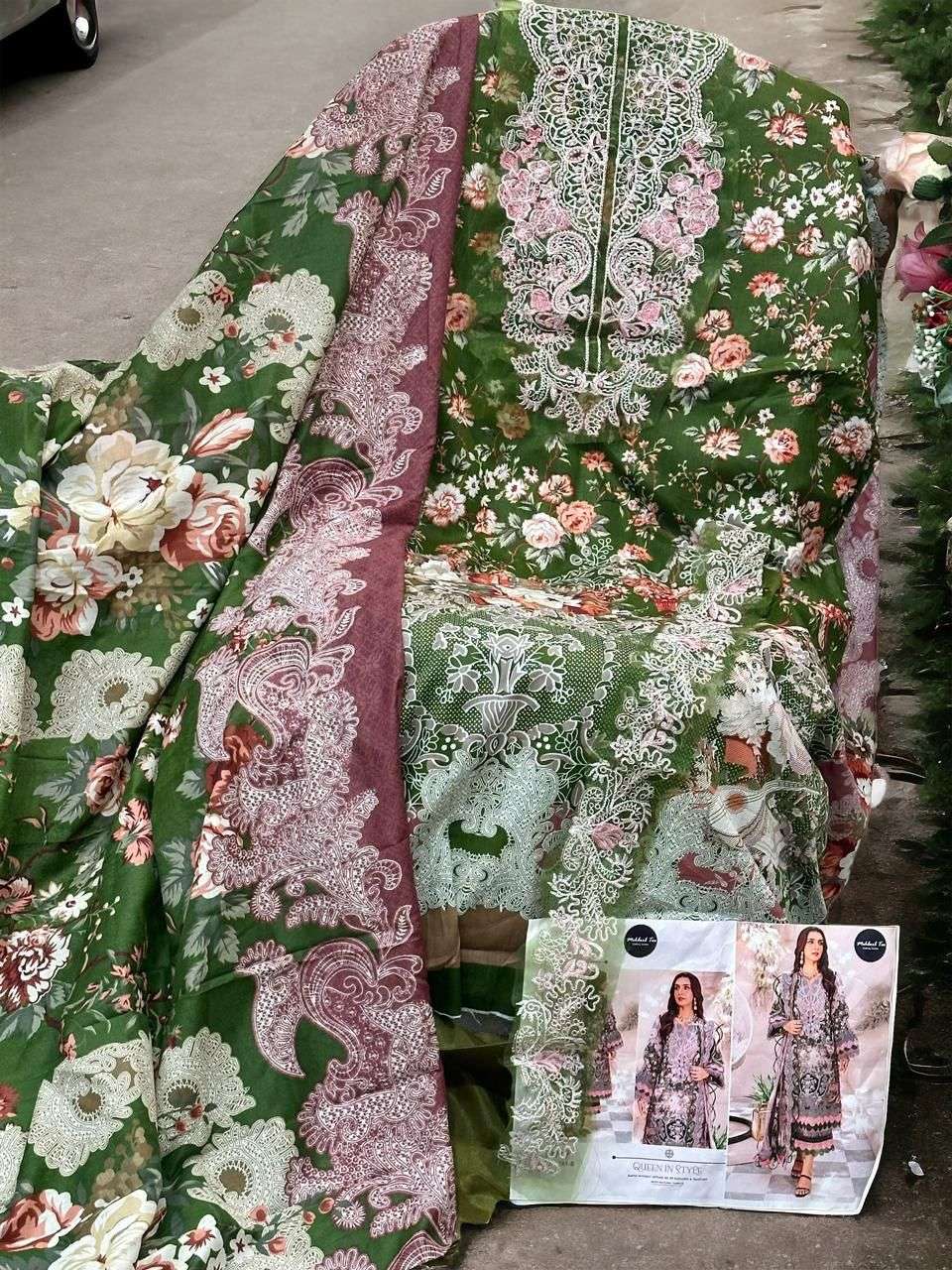 MEHBOOB TEX DESIGN NO - 1261 SUMMER COLLECTION EXCLUSIVE PATCH EMBROIDERY COTTON PRINTED SUIT