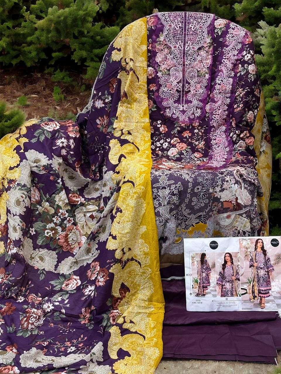 MEHBOOB TEX DESIGN NO - 1261 SUMMER COLLECTION EXCLUSIVE PATCH EMBROIDERY COTTON PRINTED SUIT