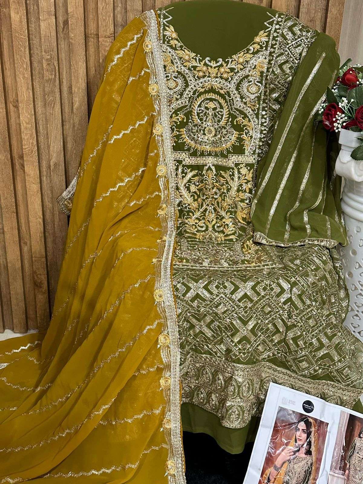 MEHBOOB TEX DESIGN NO - 1335 ABCD GEORGETTE HEAVY EMBROIDERED PARTY WEAR SUIT