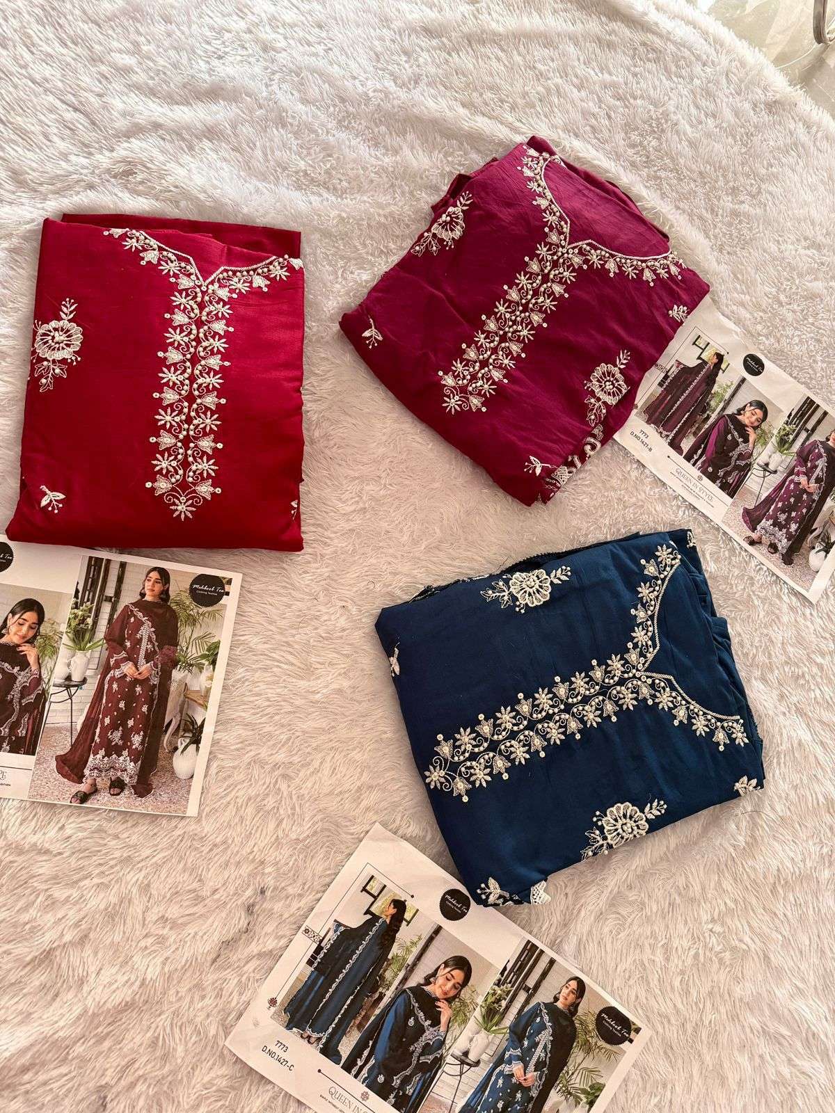 MEHBOOB TEX DESIGN NO - 1427 BCD HEAVY EMBROIDERY PARTY WEAR SUIT