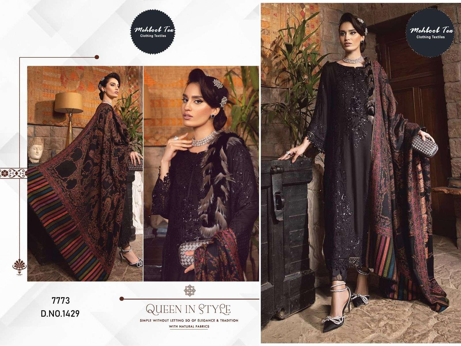 MEHBOOB TEX DESIGN NO - 1429 HEAVY EMBROIDERED PAKISTANI SUIT