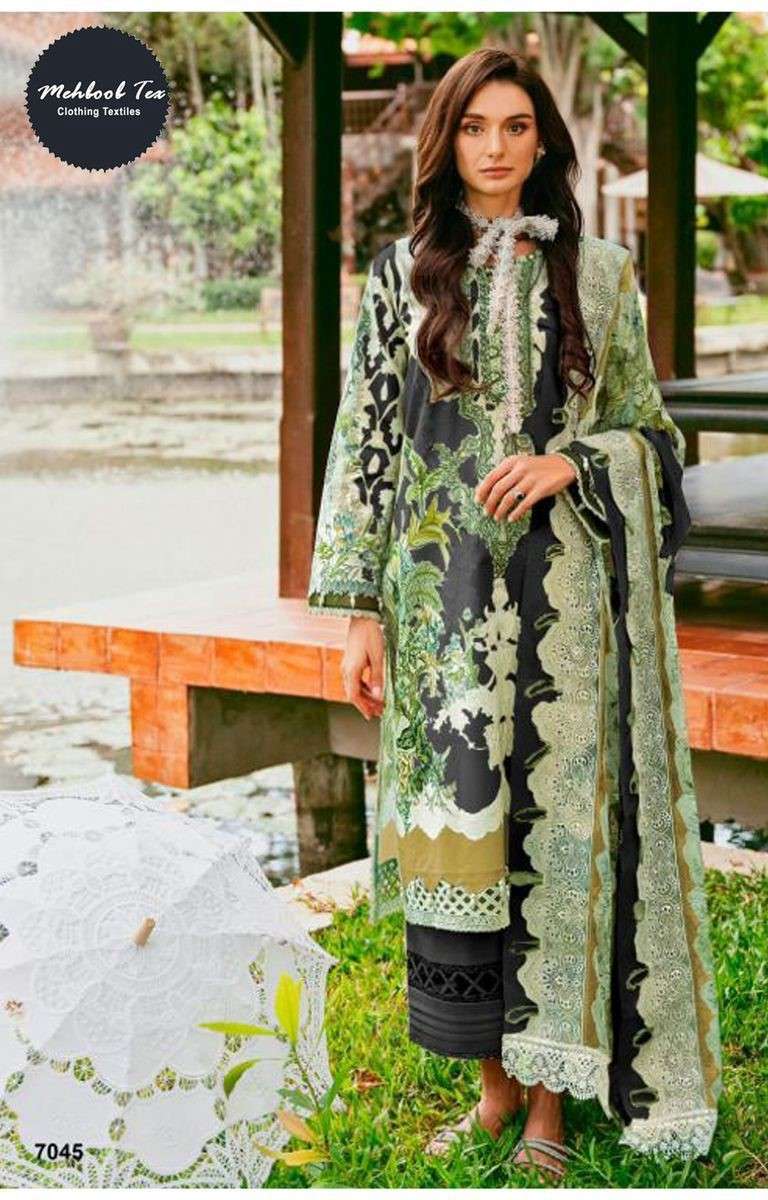 MEHBOOB TEX JADE NEEDLE WONDER 24 VOL1 DESIGN NO - 1417 B COTTON SALWAR KAMEEZ 