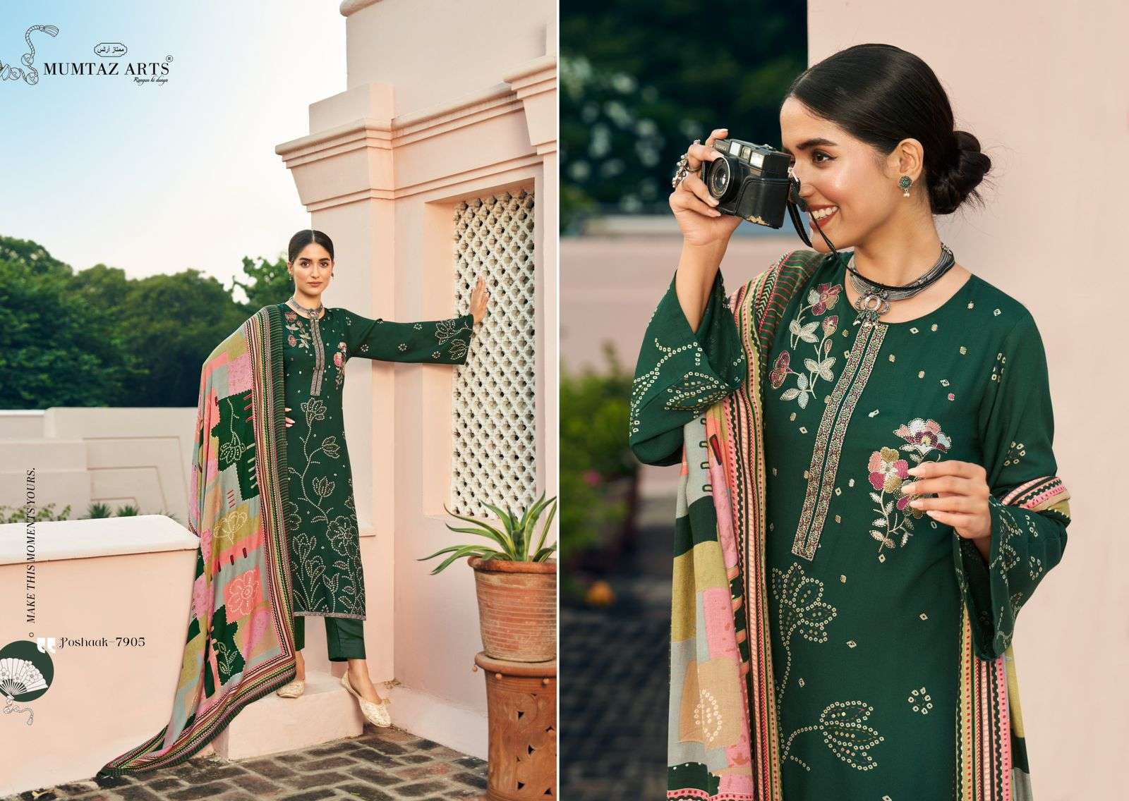 MUMTAZ ARTS POSHAAK PASHMINA DIGITAL PRINT WITH FANCY WORK SUIT