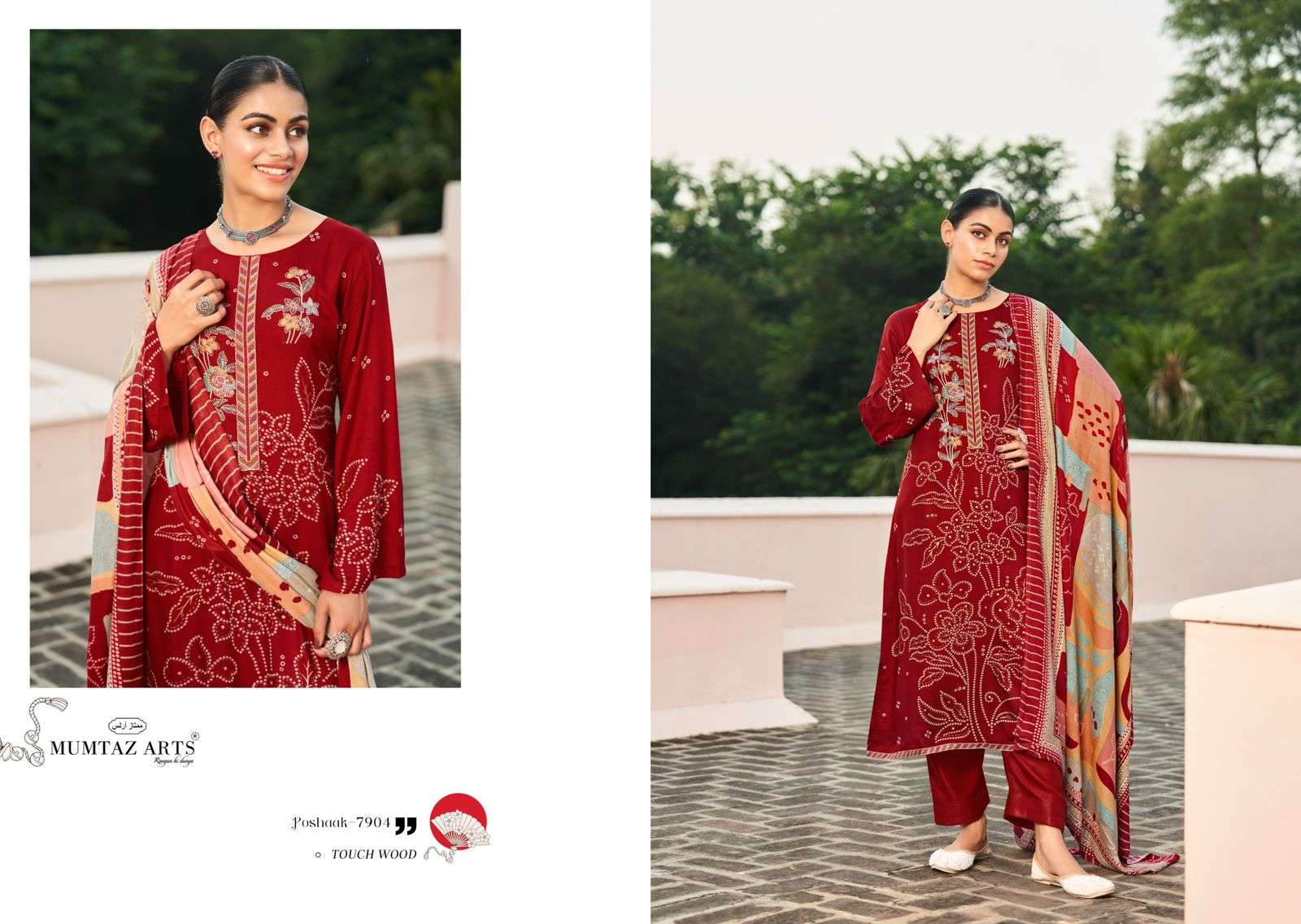 MUMTAZ ARTS POSHAAK PASHMINA DIGITAL PRINT WITH FANCY WORK SUIT