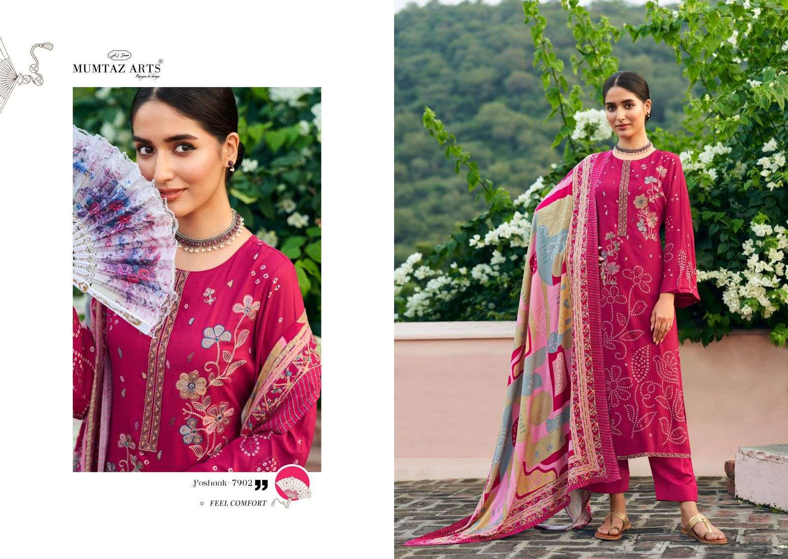 MUMTAZ ARTS POSHAAK PASHMINA DIGITAL PRINT WITH FANCY WORK SUIT