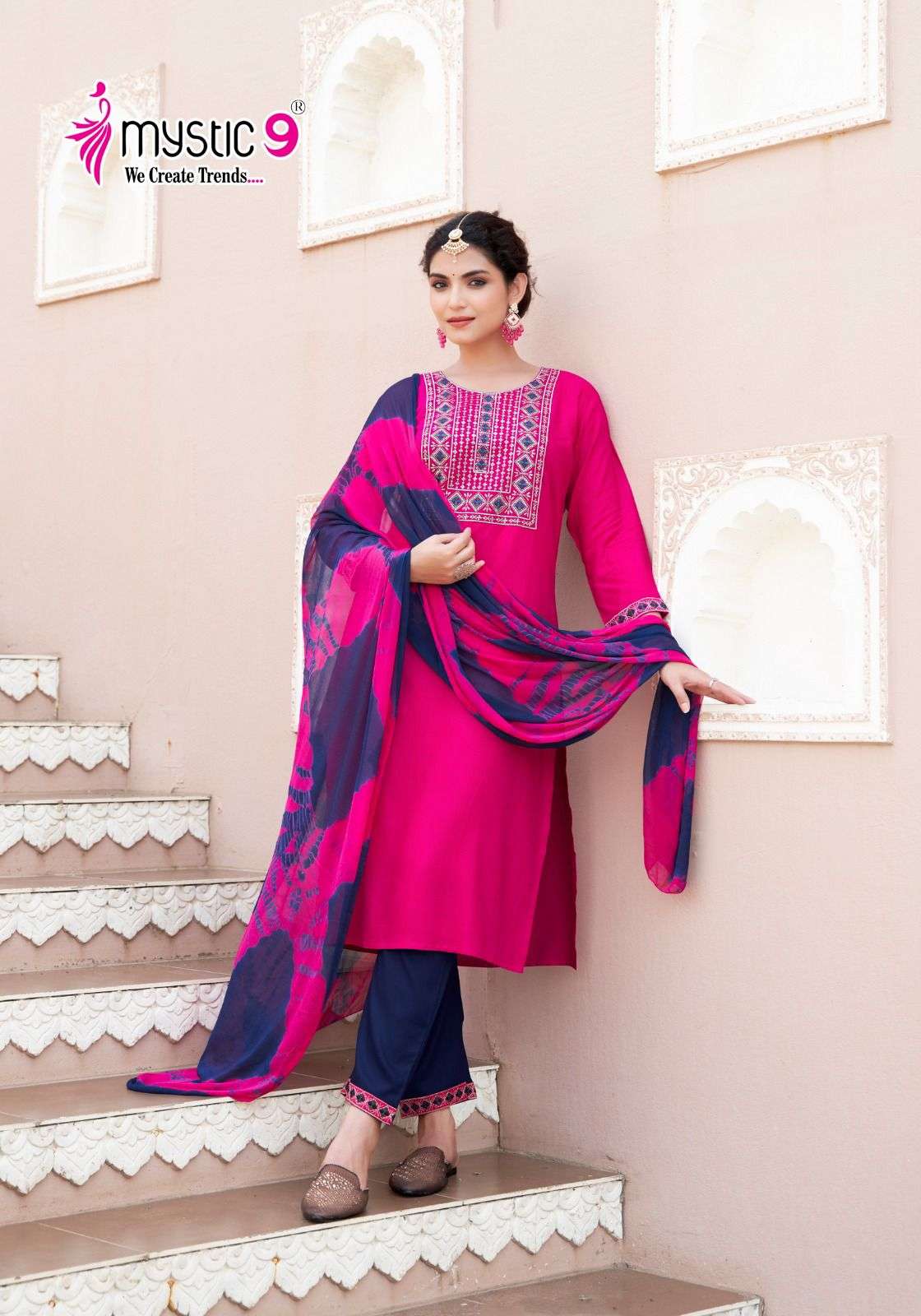 MYSTIC 9 JANKI VOL 1 RAYON STRAIGHT CUT KURTI COMBO SET 