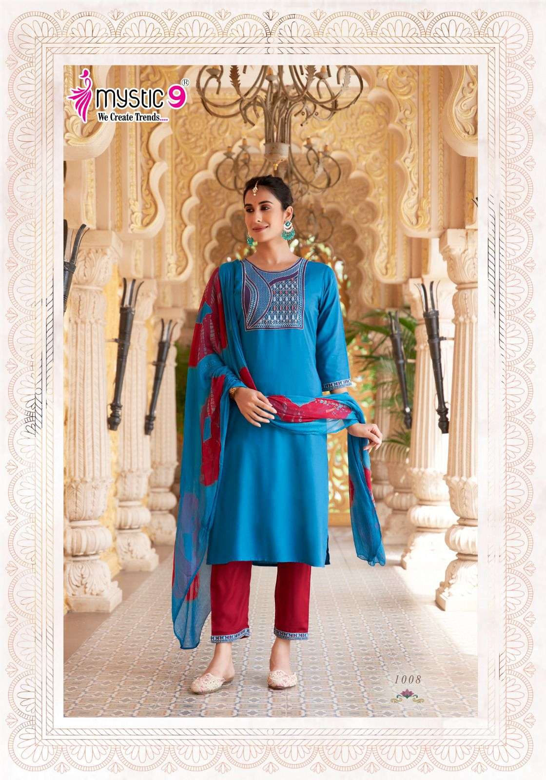 MYSTIC 9 JANKI VOL 1 RAYON STRAIGHT CUT KURTI COMBO SET 