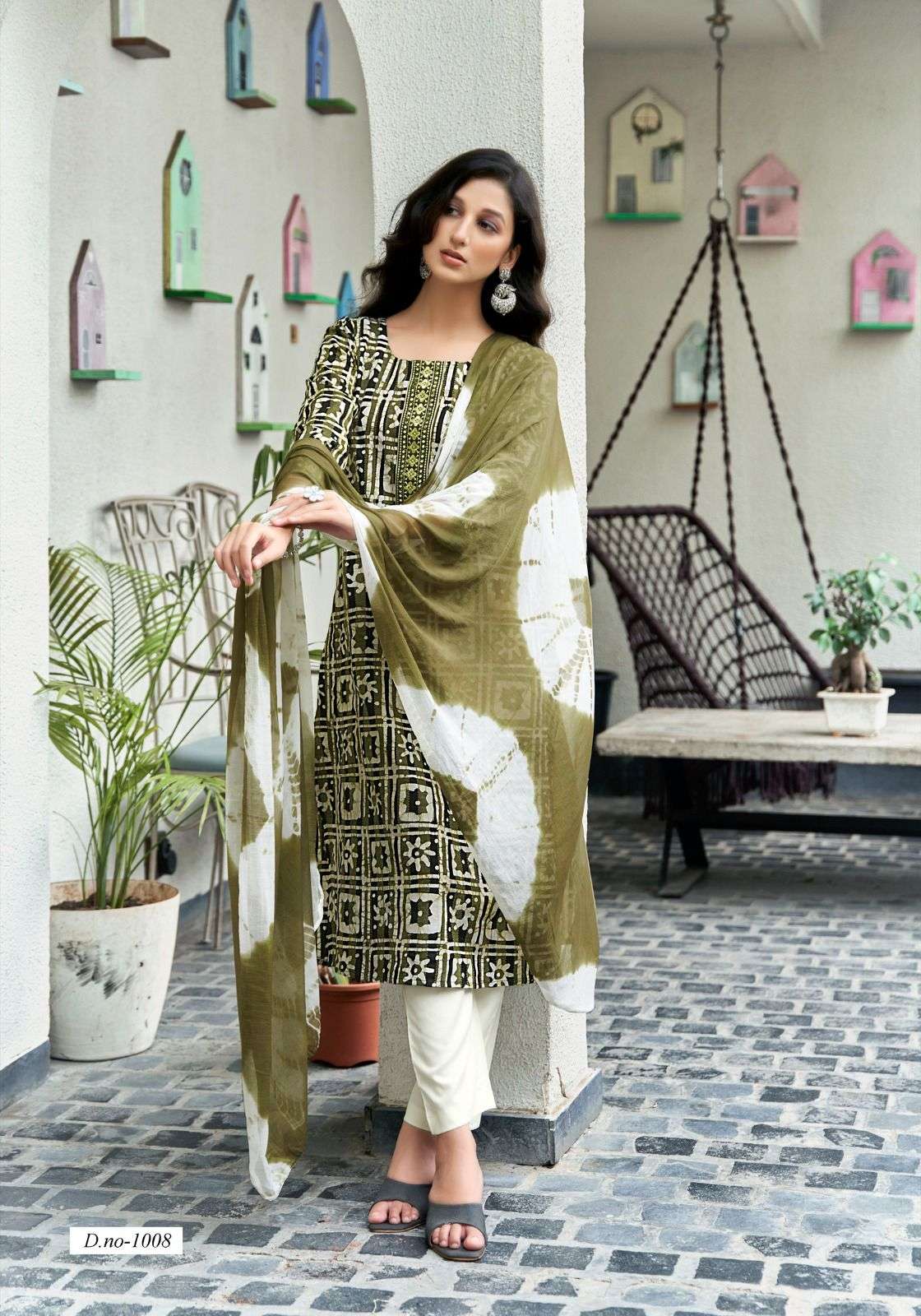 MYSTIC 9 NISHA VOL 1 FANCY BATIK PRINT LADIES KURTI COMBO SET 