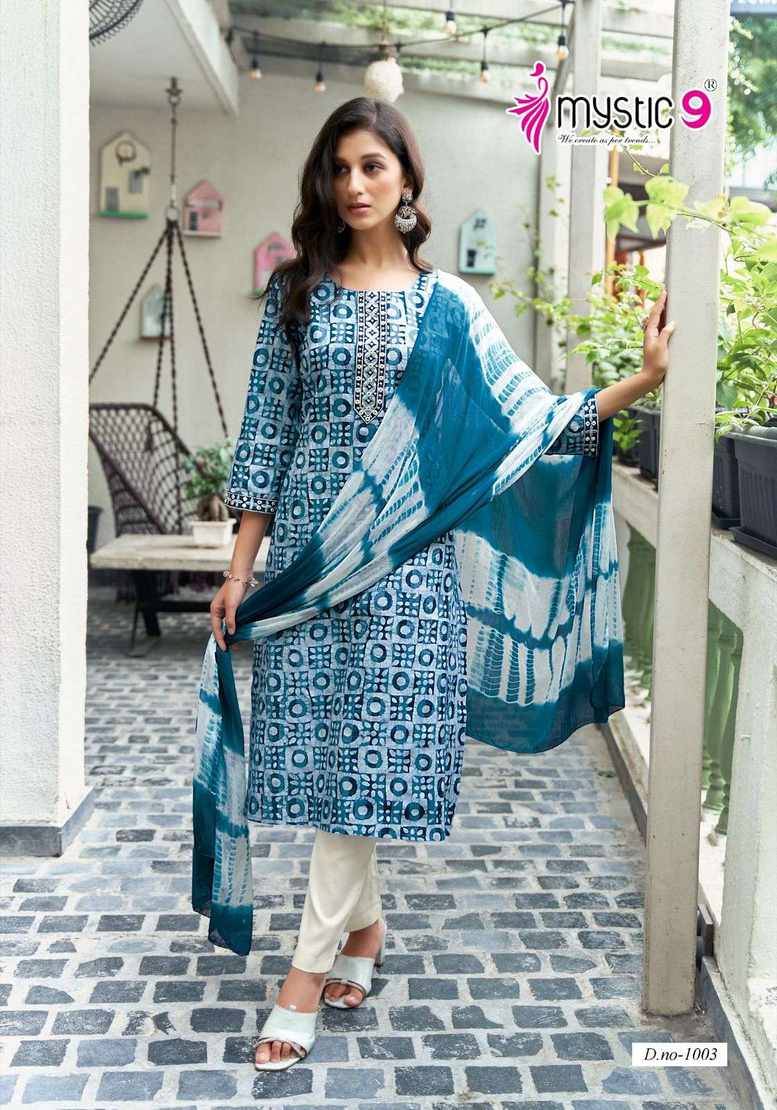 MYSTIC 9 NISHA VOL 1 FANCY BATIK PRINT LADIES KURTI COMBO SET 