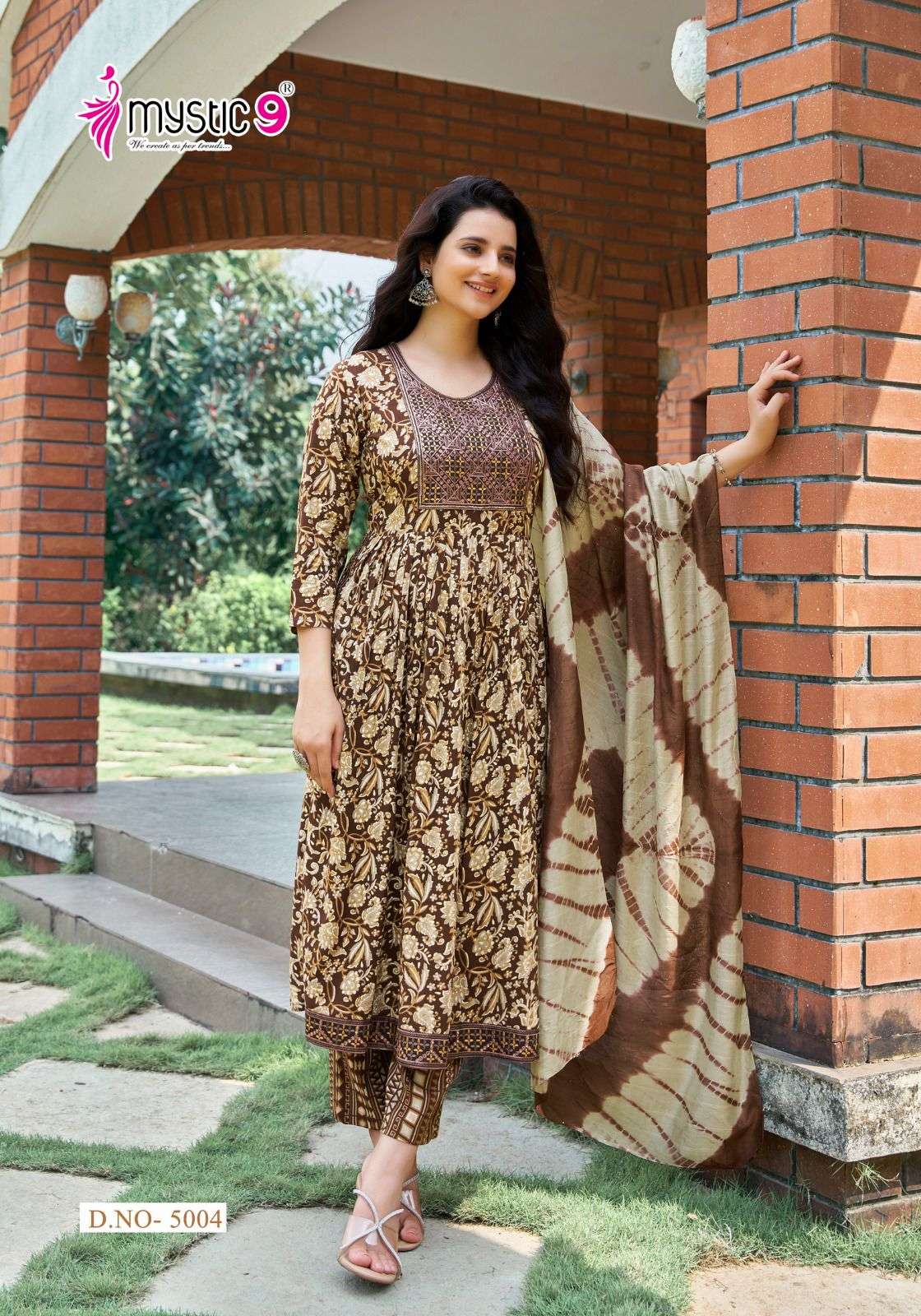  MYSTIC 9 SIMRAN VOL 5 NAIRA CUT PATTERN FANCY KURTI COMBO SET