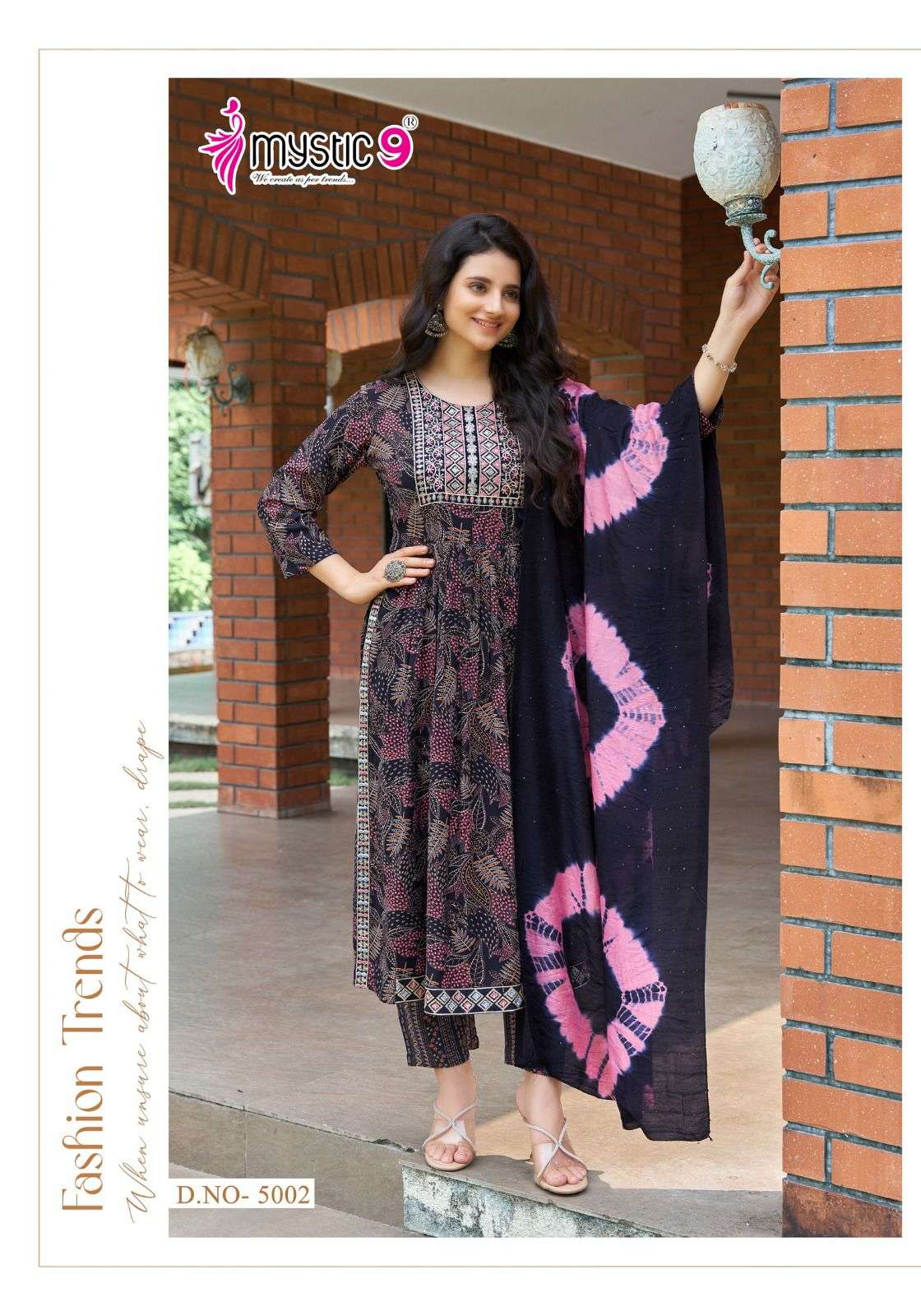  MYSTIC 9 SIMRAN VOL 5 NAIRA CUT PATTERN FANCY KURTI COMBO SET