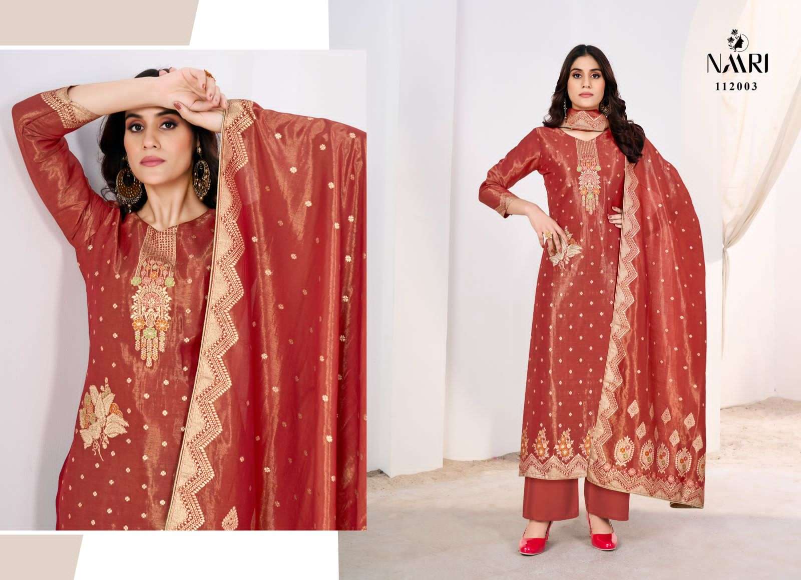 NAARI SUHHAG JACQUARD DESIGNER SUIT