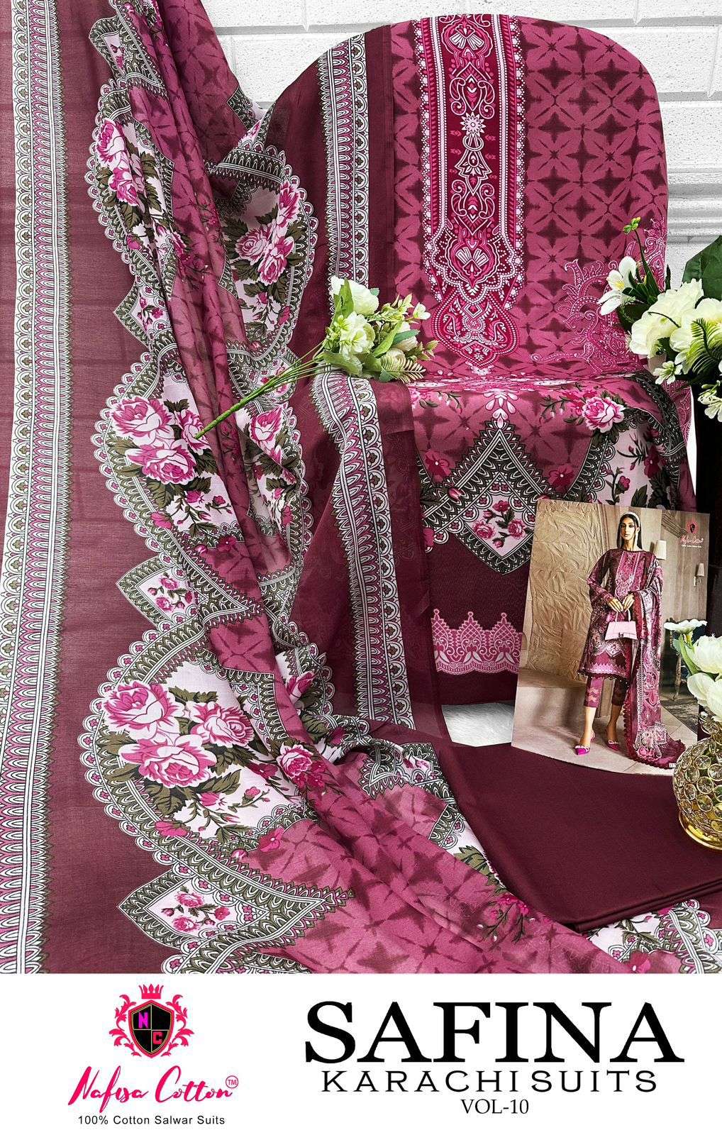 NAFISA COTTON SAFINA VOL 10 COTTON DIGITAL PRINT SALWAR SUIT
