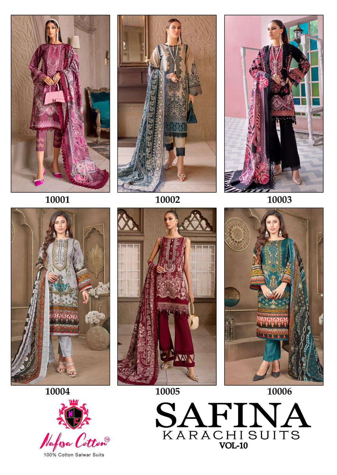 NAFISA COTTON SAFINA VOL 10 COTTON DIGITAL PRINT SALWAR SUIT