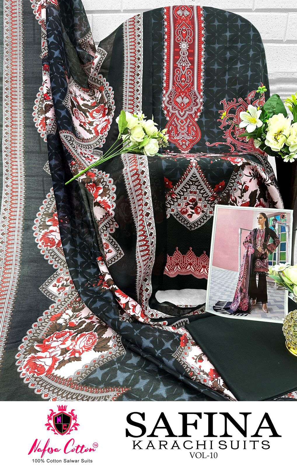NAFISA COTTON SAFINA VOL 10 COTTON DIGITAL PRINT SALWAR SUIT