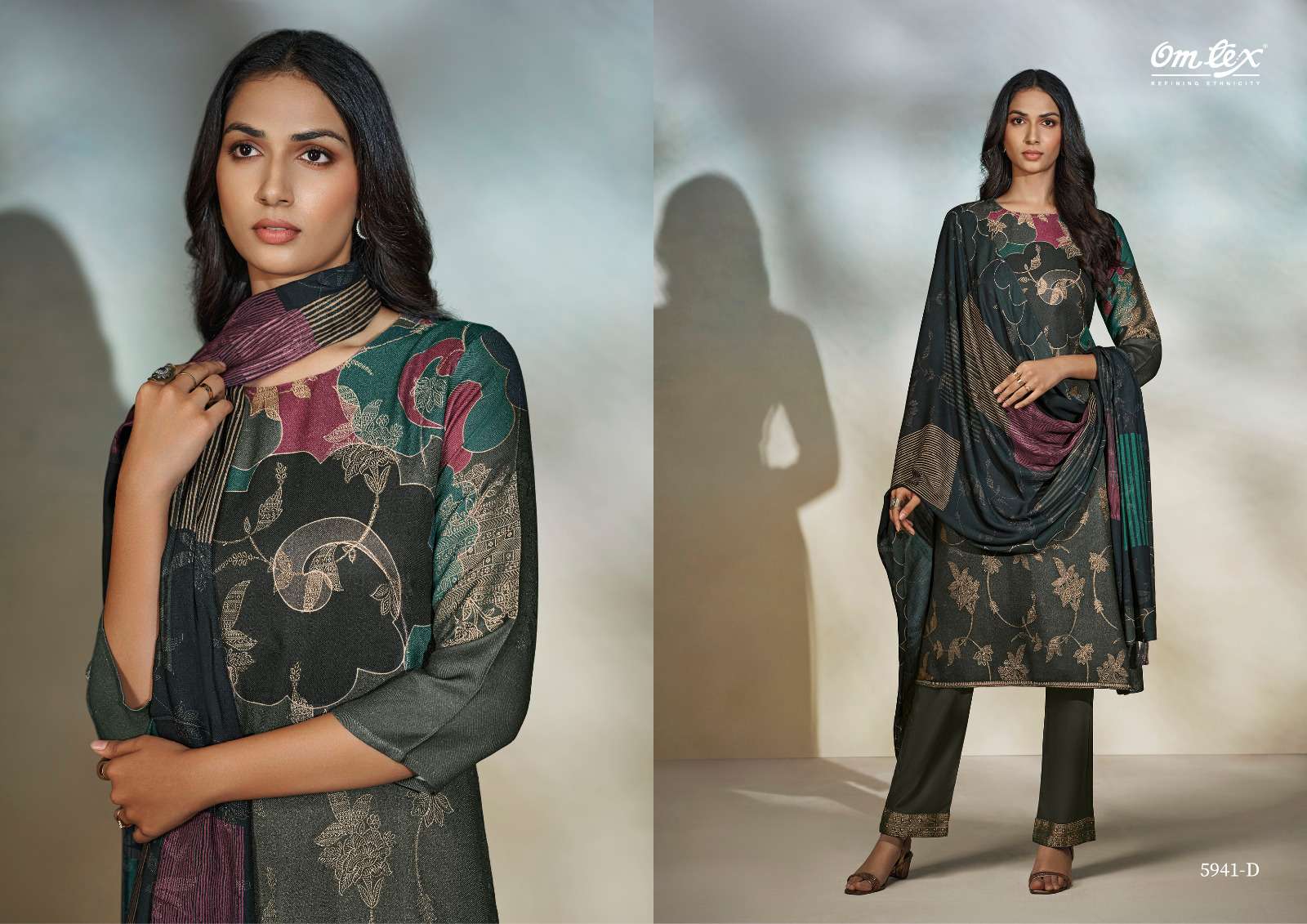 OMTEX CARINA PASHMINA JACQUARD DESIGNER SUIT