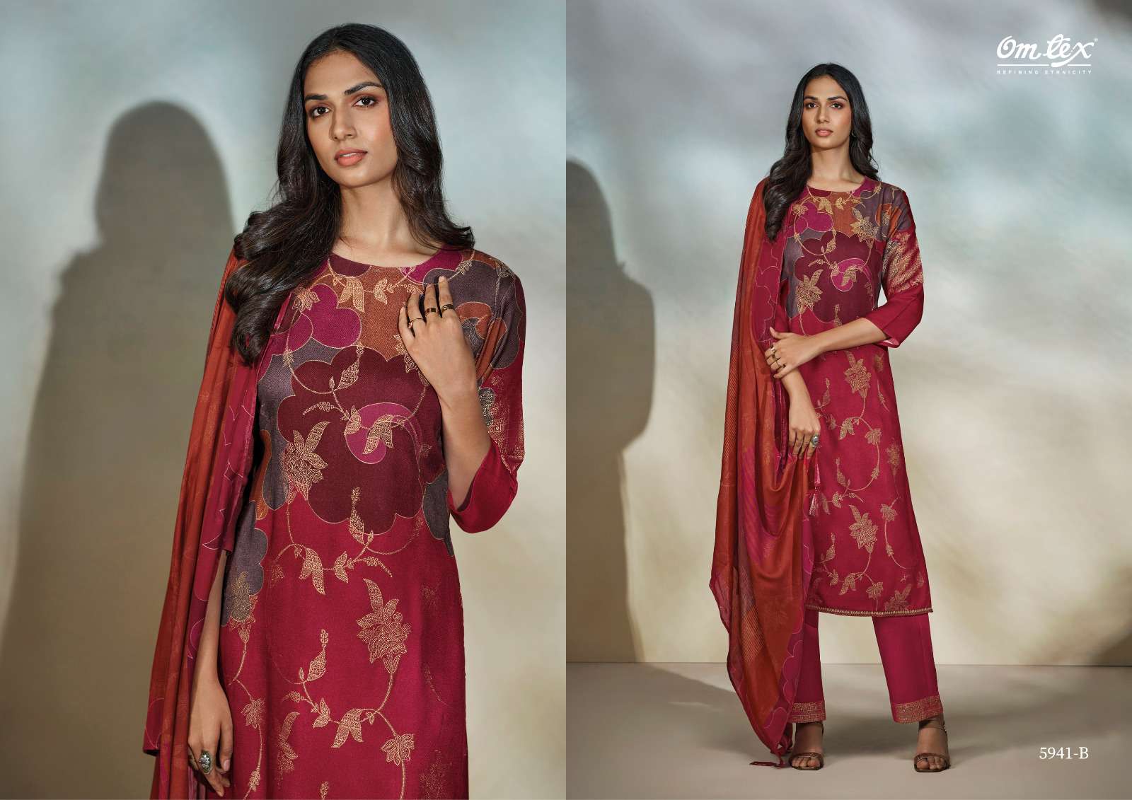 OMTEX CARINA PASHMINA JACQUARD DESIGNER SUIT