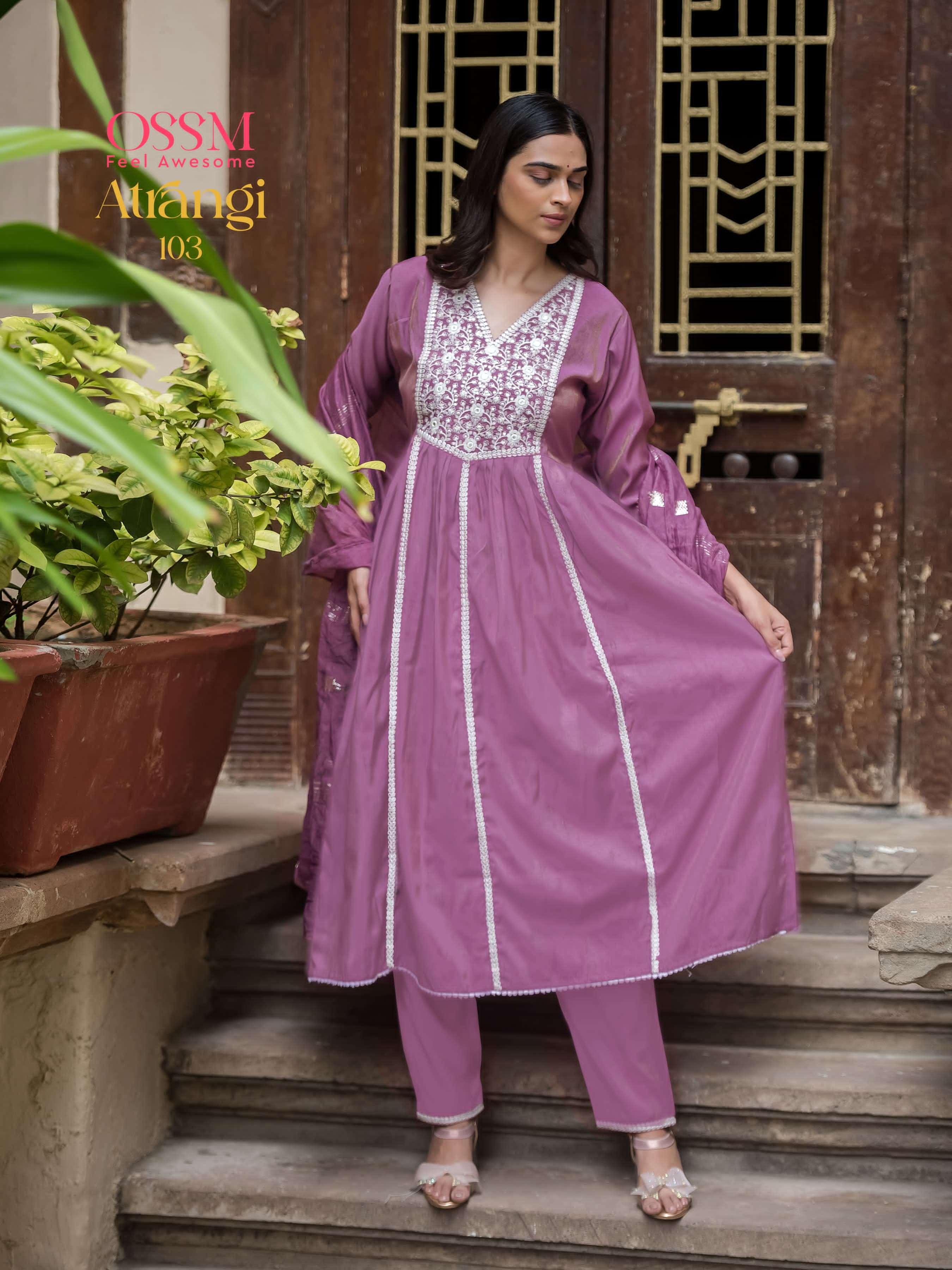 OSSM ATRANGI VISCOSE DESIGNER LADIES KURTI COMBO SET 