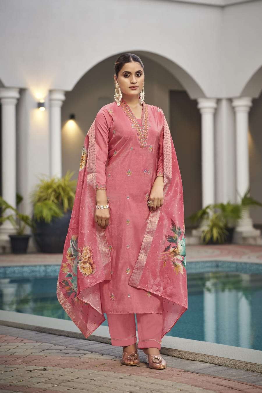 OSSM MILLIE SILK DESIGNER FANCY KURTI COMBO SET 