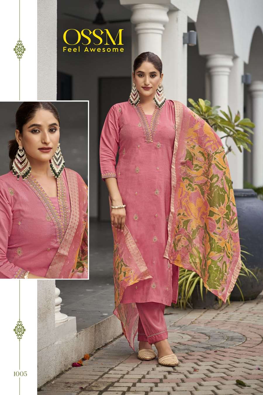 OSSM MILLIE SILK DESIGNER FANCY KURTI COMBO SET 