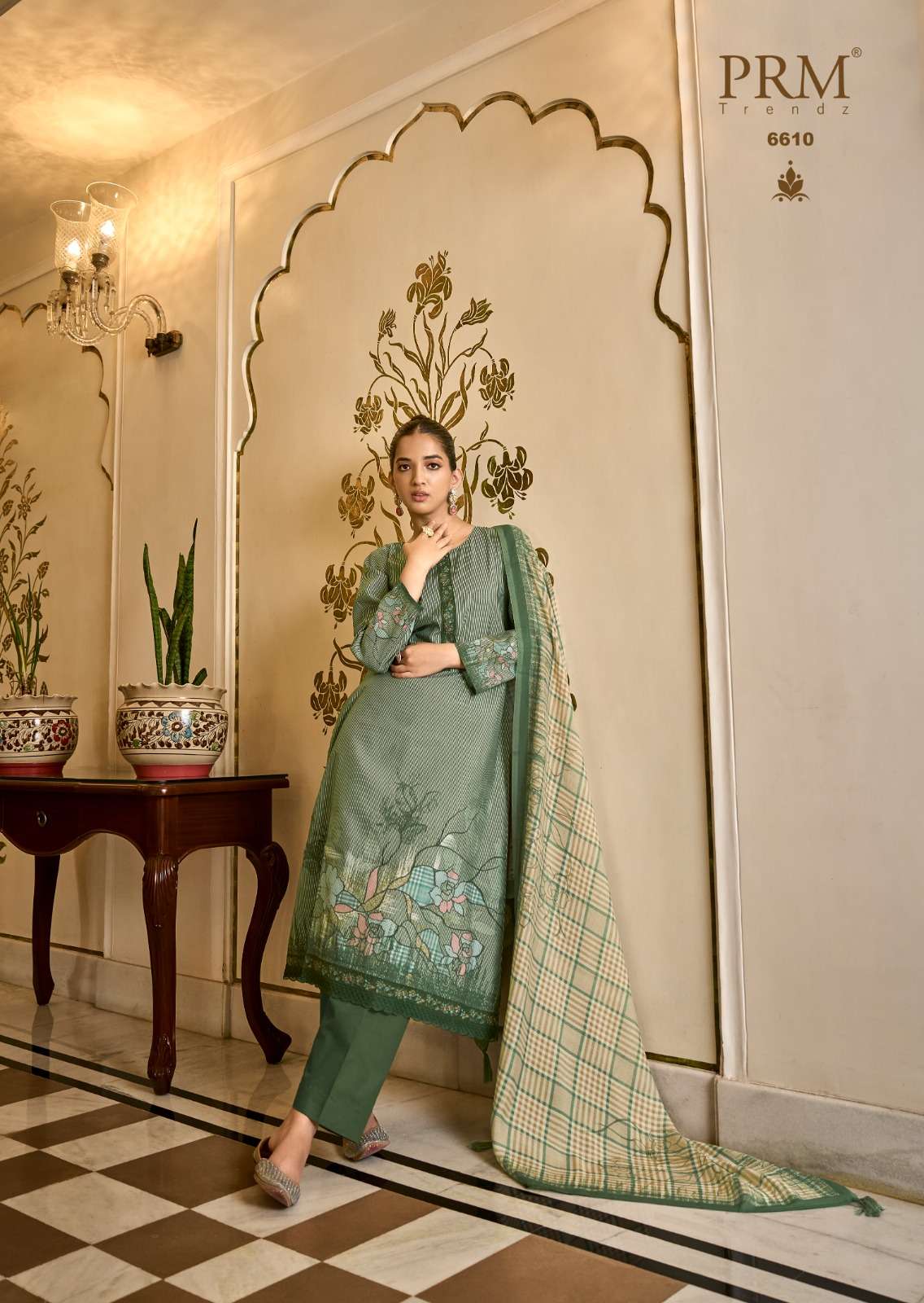 PRM TRENDZ ANEEKSHA MUSLIN SILK DIGITAL PRINT WITH FANCY WORK SUIT